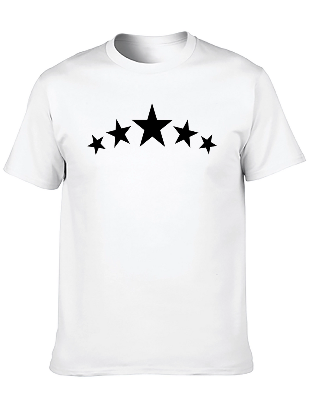Black Five Star Crew Neck T-Shirt