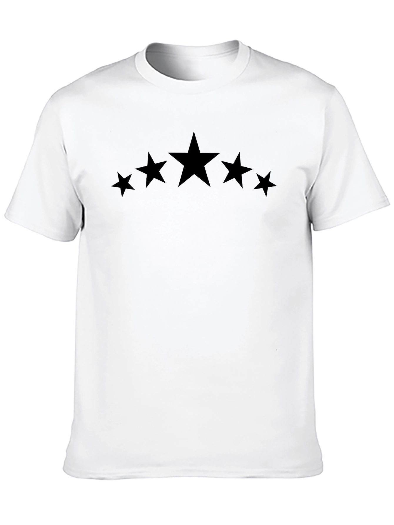 Black Five Star Crew Neck T-Shirt