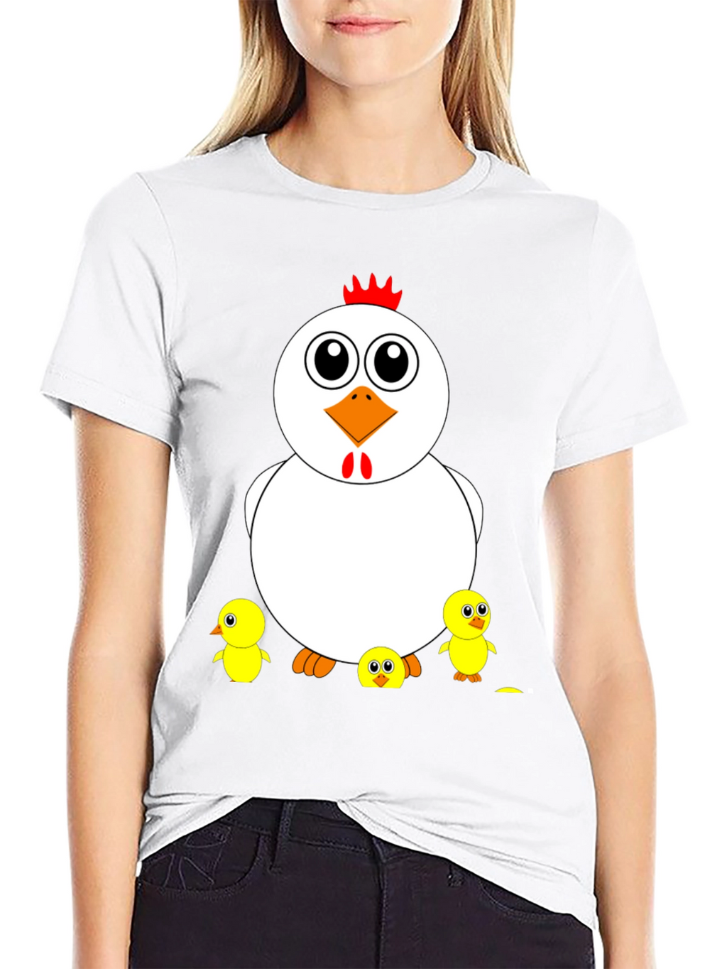 Funny Chicken & Chicks Graphic T-Shirt