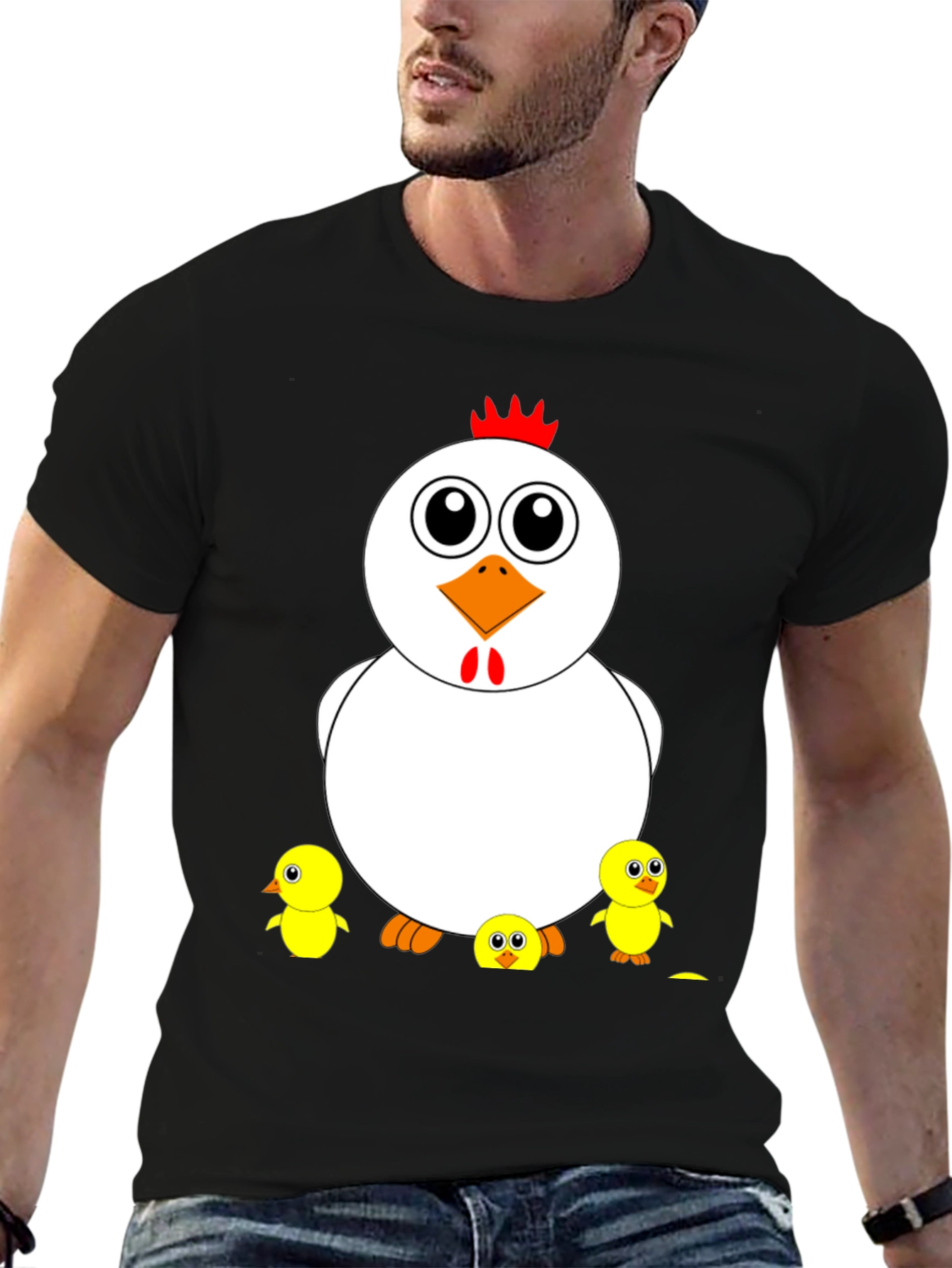 Funny Chicken & Chicks Graphic T-Shirt