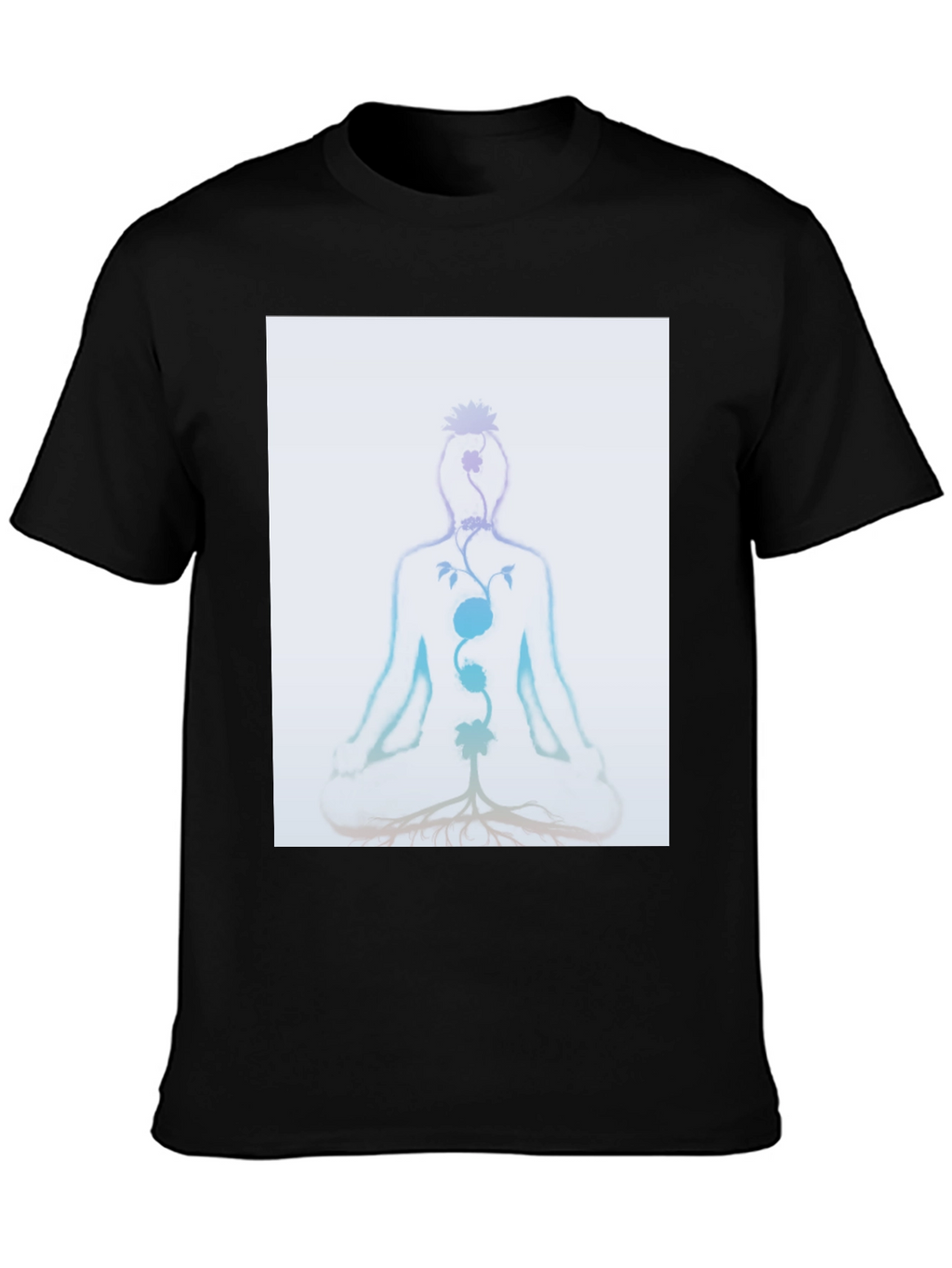 Chakra Meditation Tee - Spiritual Black T-Shirt