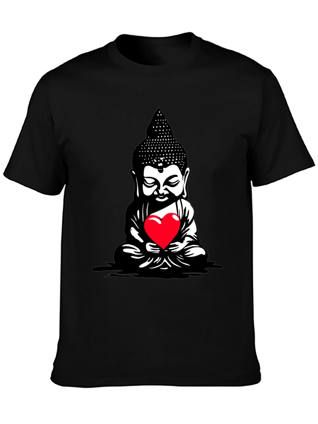 Buddha Heart Graphic Tee - Meditative Style
