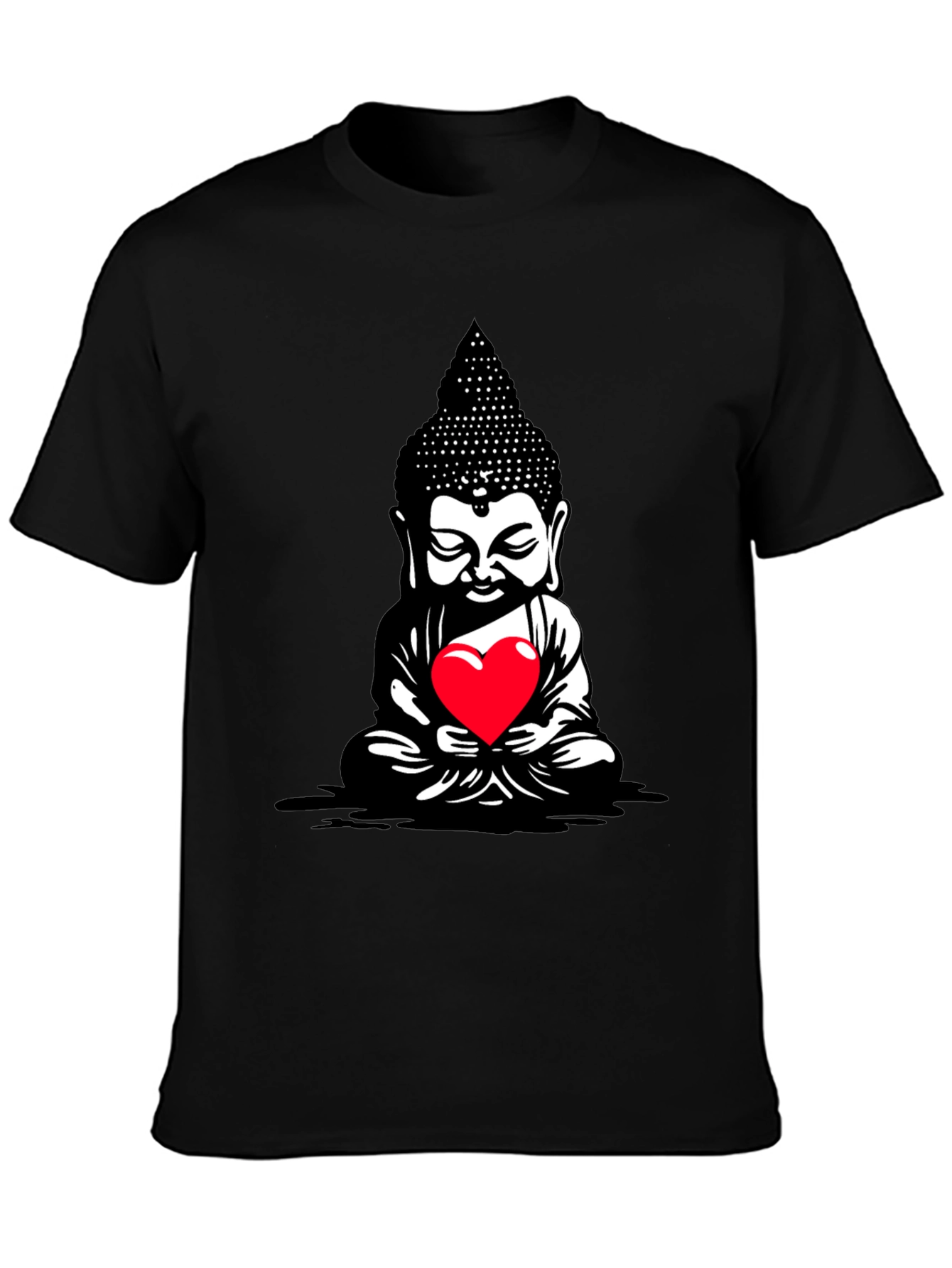 Buddha Heart Graphic Tee - Meditative Style