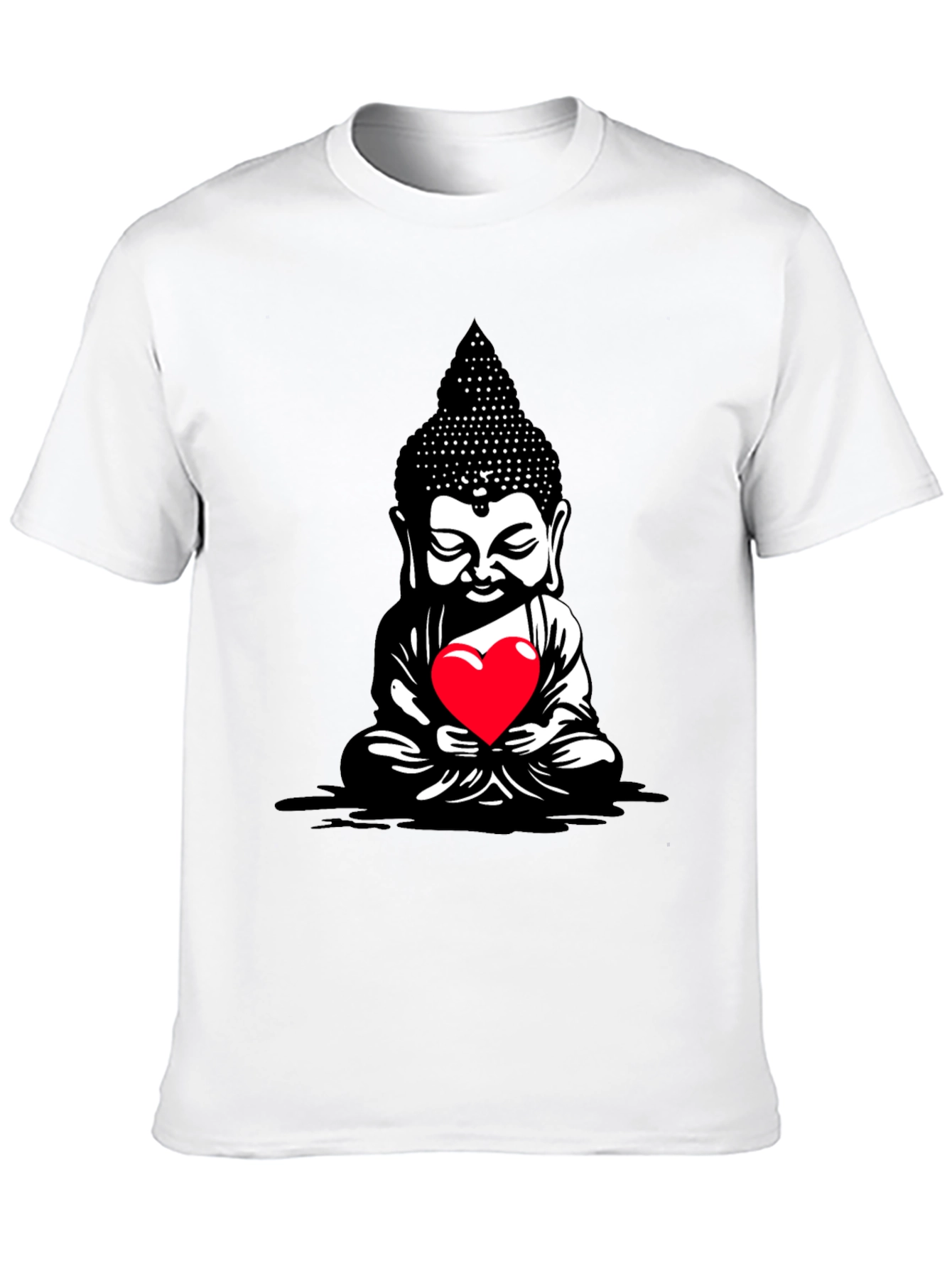 Buddha Heart Graphic Tee - Meditative Style