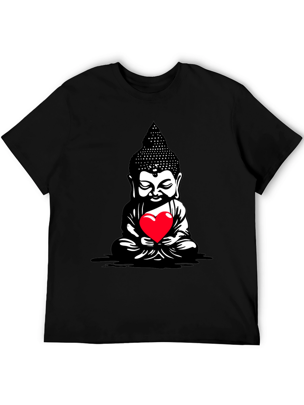 Buddha Heart Graphic Tee - Meditative Style