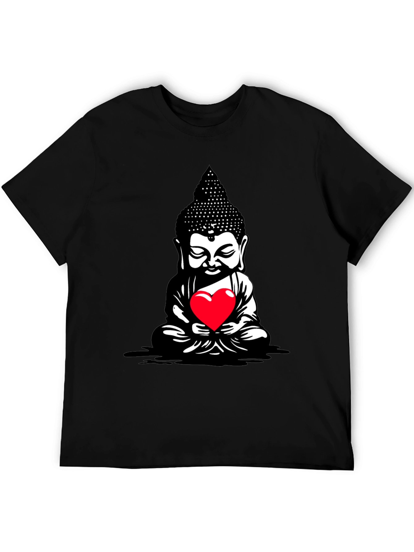 Buddha Heart Graphic Tee - Meditative Style