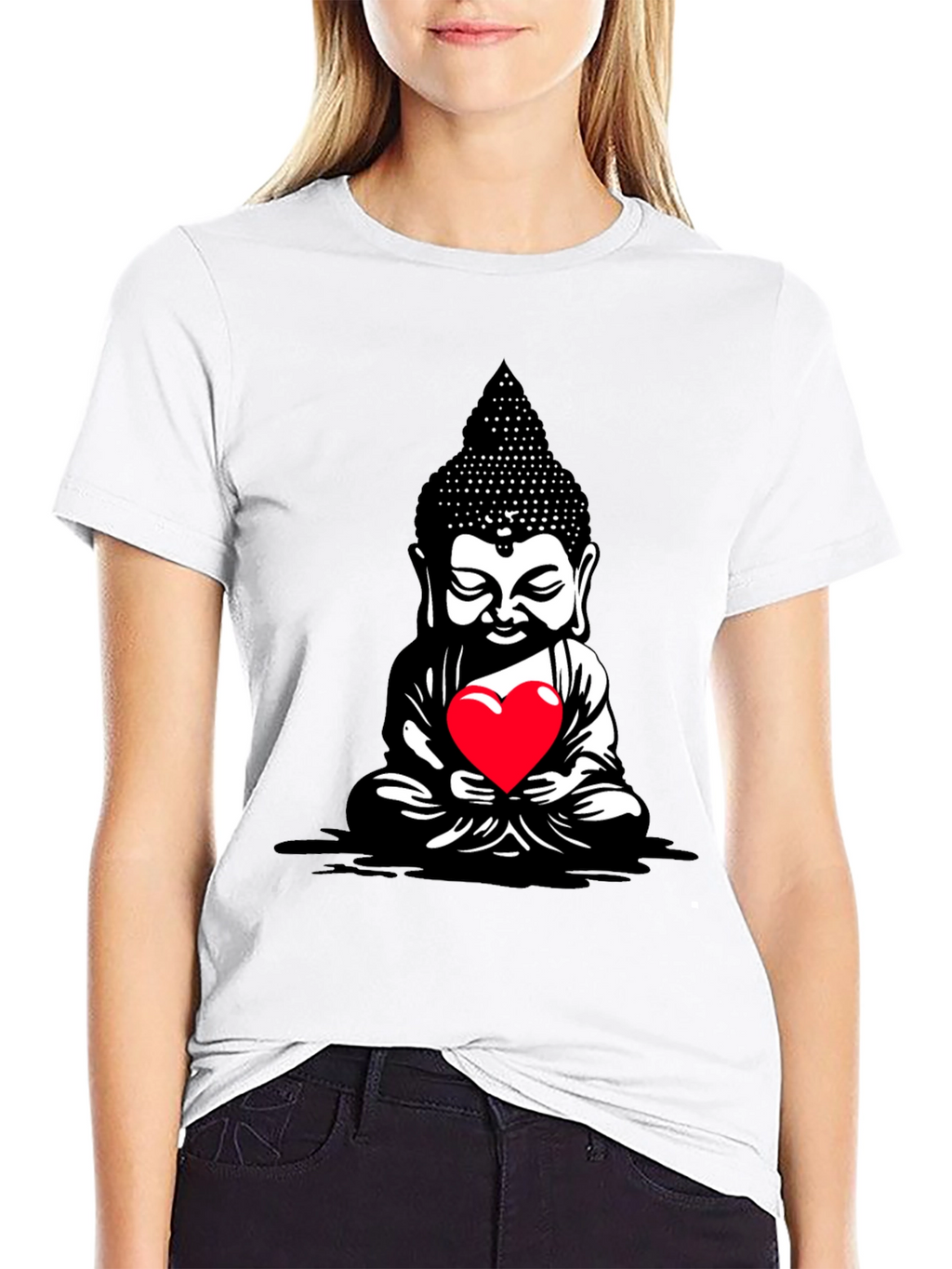 Buddha Heart Graphic Tee - Meditative Style