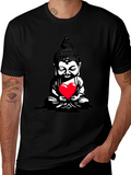 Buddha Heart Graphic Tee - Meditative Style
