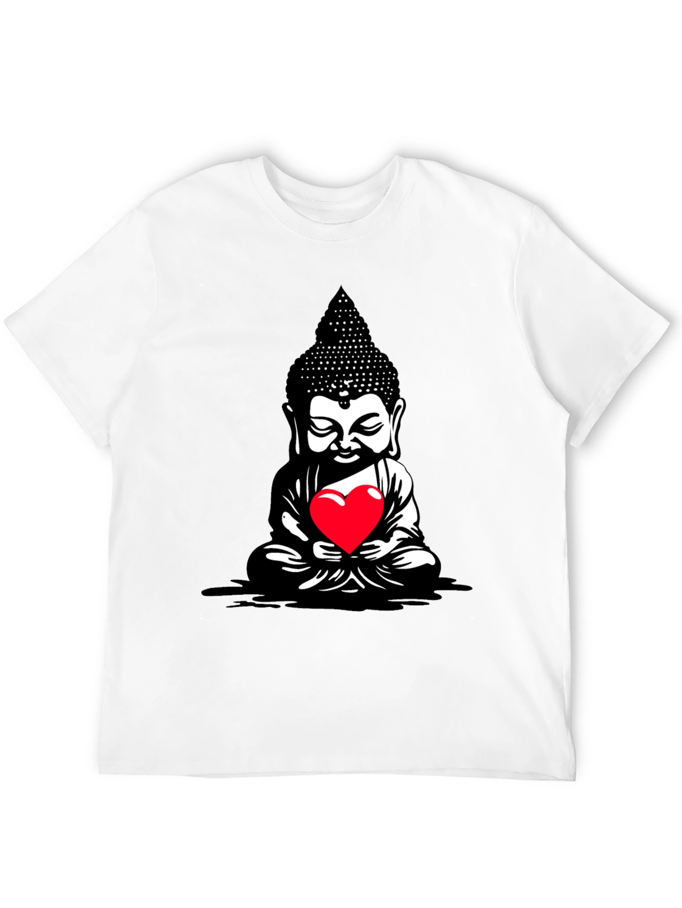 Buddha Heart Graphic Tee - Meditative Style
