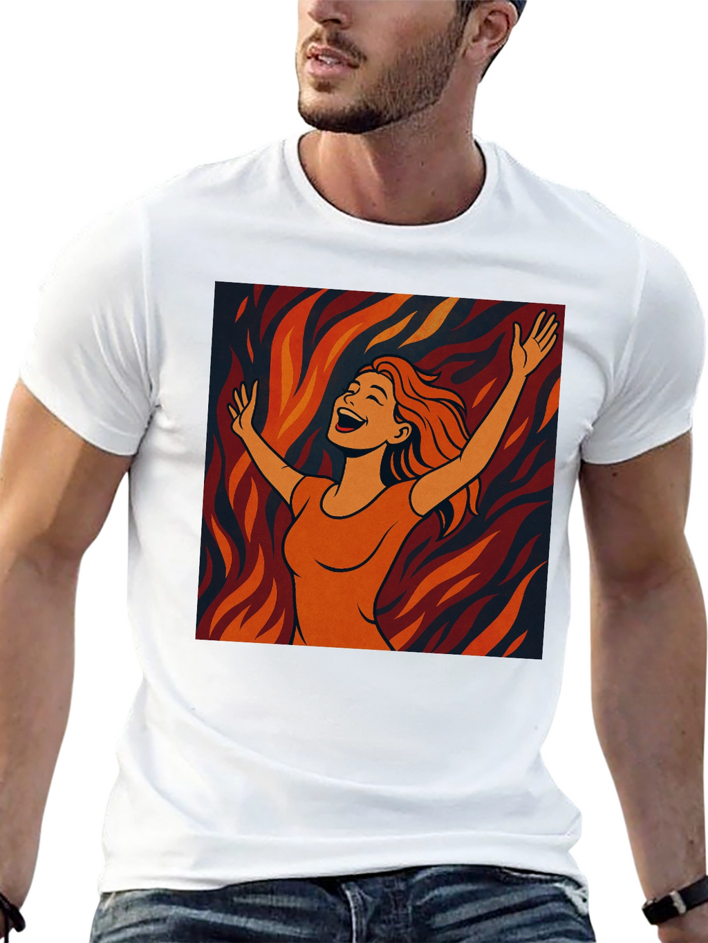 Joyful Woman Graphic Tee - Trendy Black T-Shirt