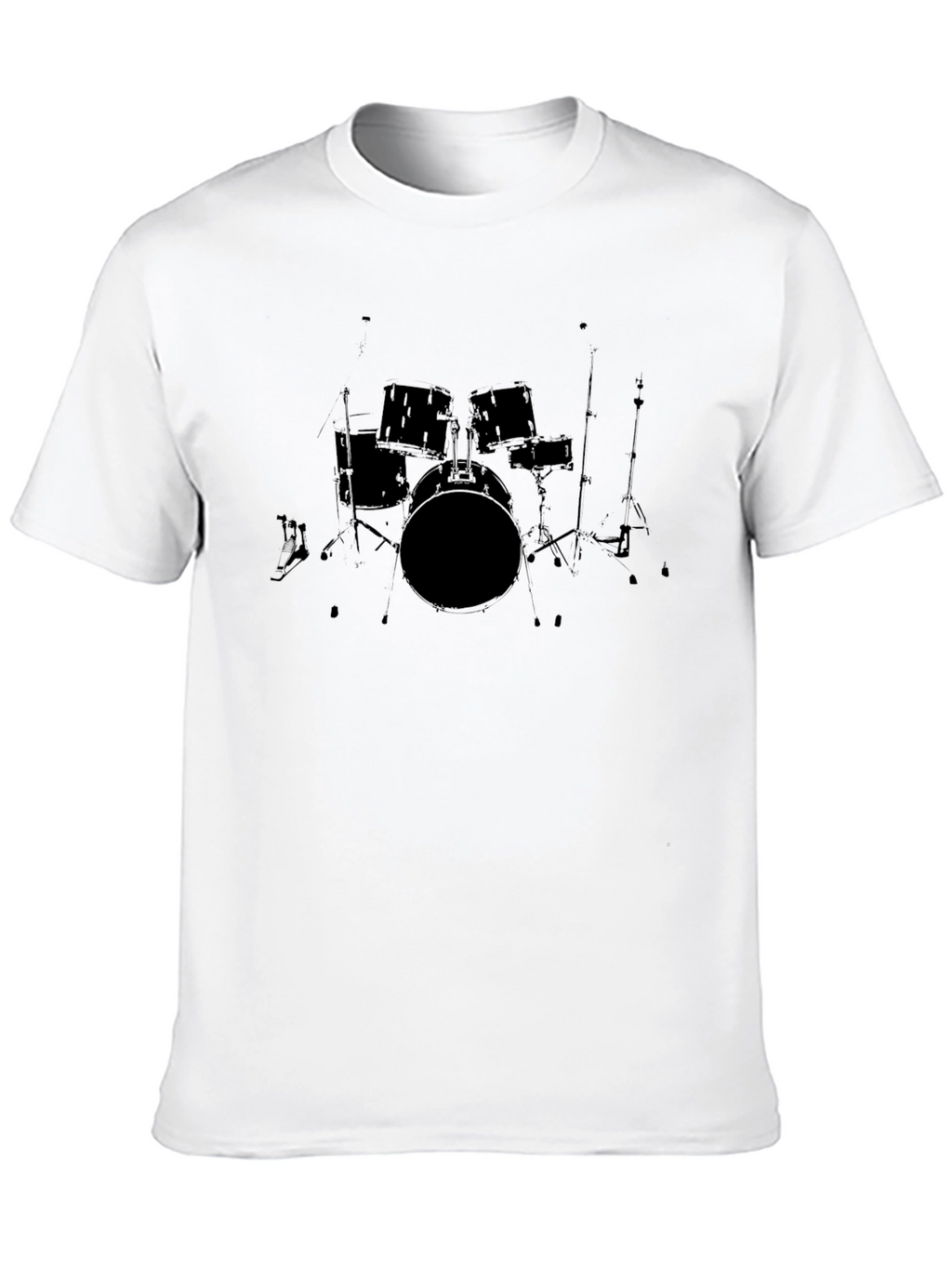 Black Drum Set Graphic Tee - Music Lovers T-Shirt