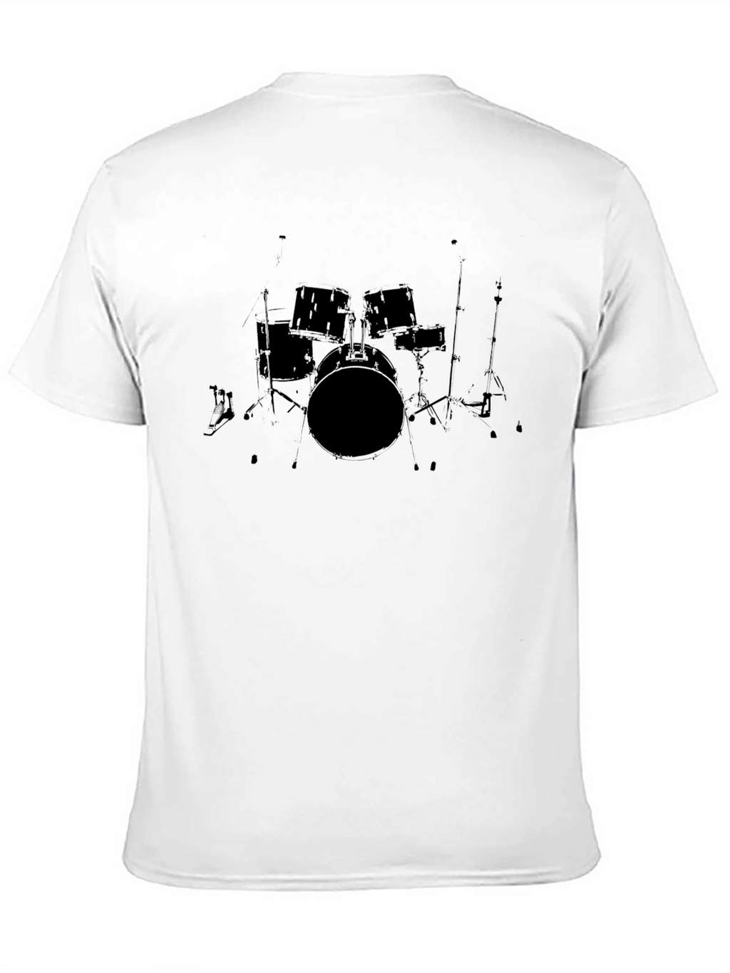 Black Drum Set Graphic Tee - Music Lovers T-Shirt