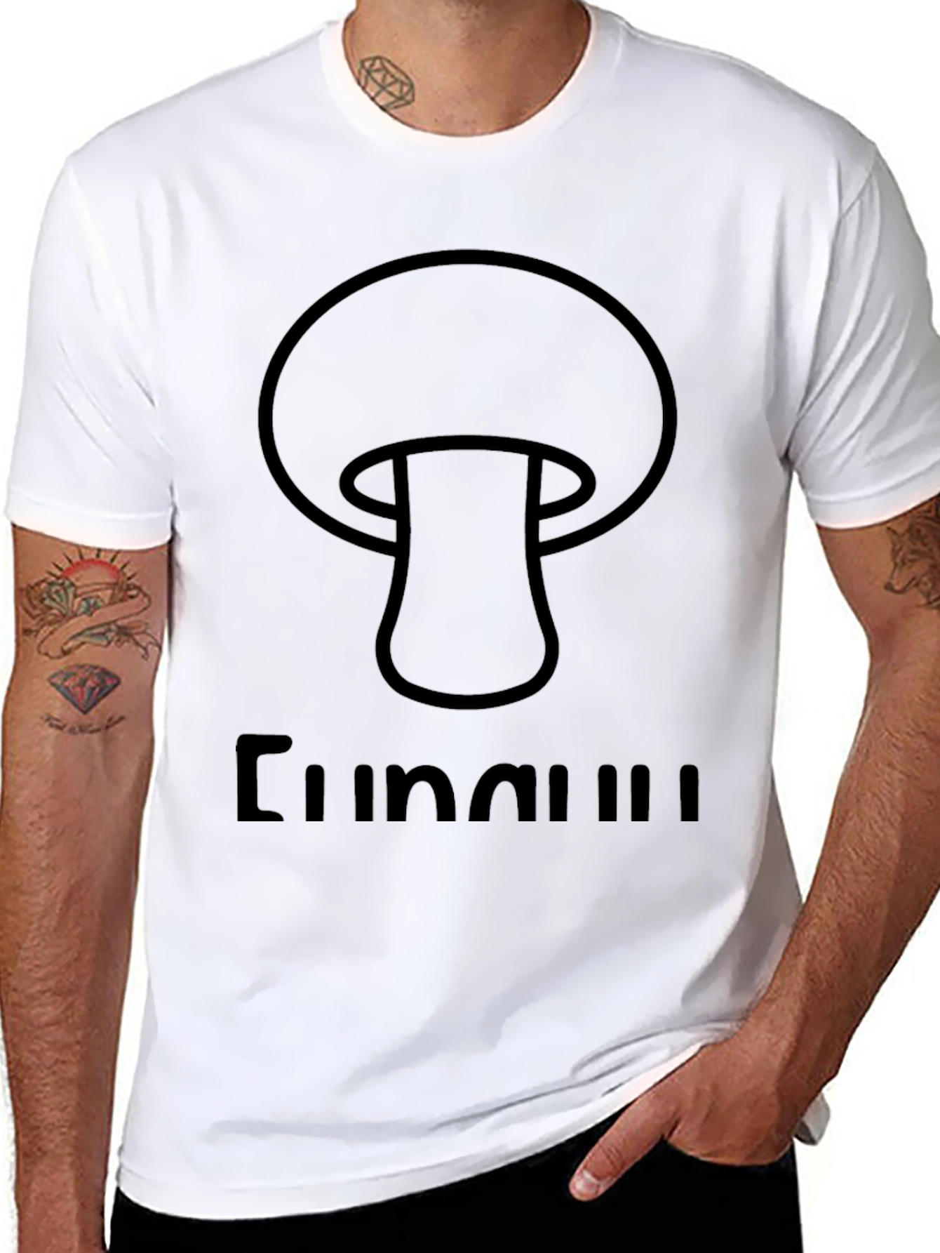 Mushroom Graphic Black T-Shirt