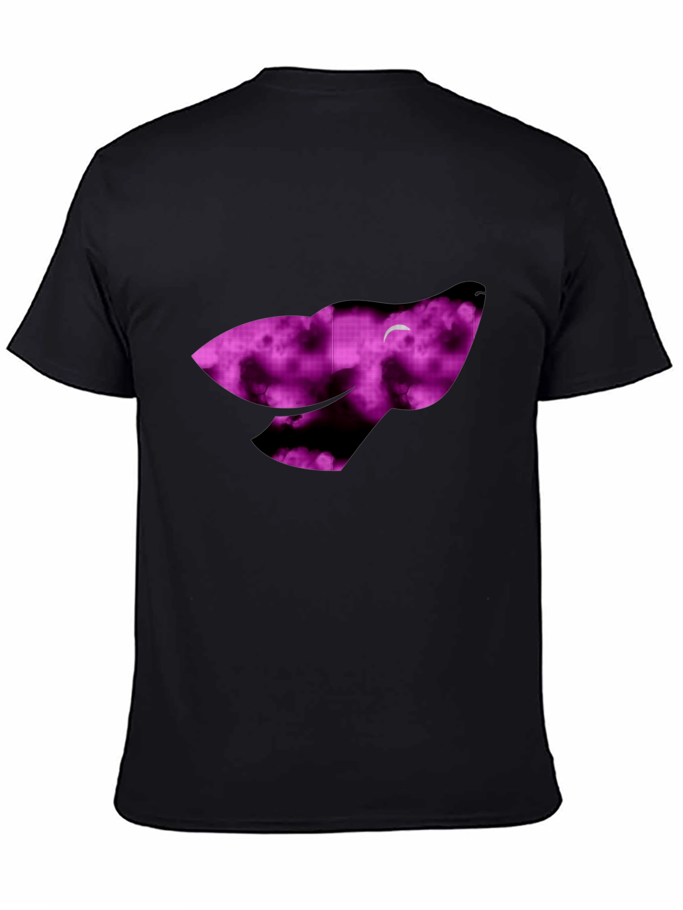 Night Sky Wolf Graphic Tee - Soft Black Cotton T-Shirt