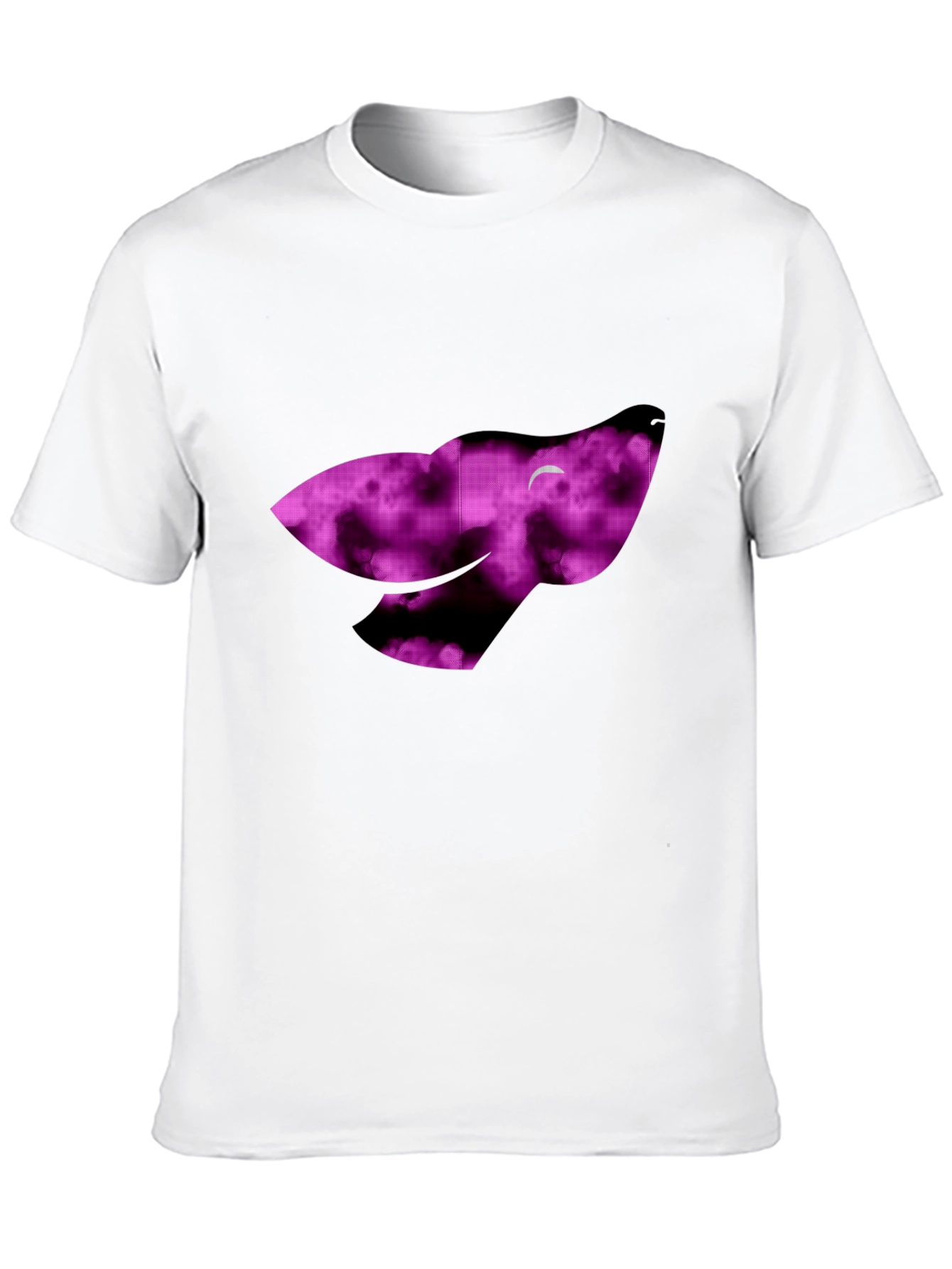 Night Sky Wolf Graphic Tee - Soft Black Cotton T-Shirt