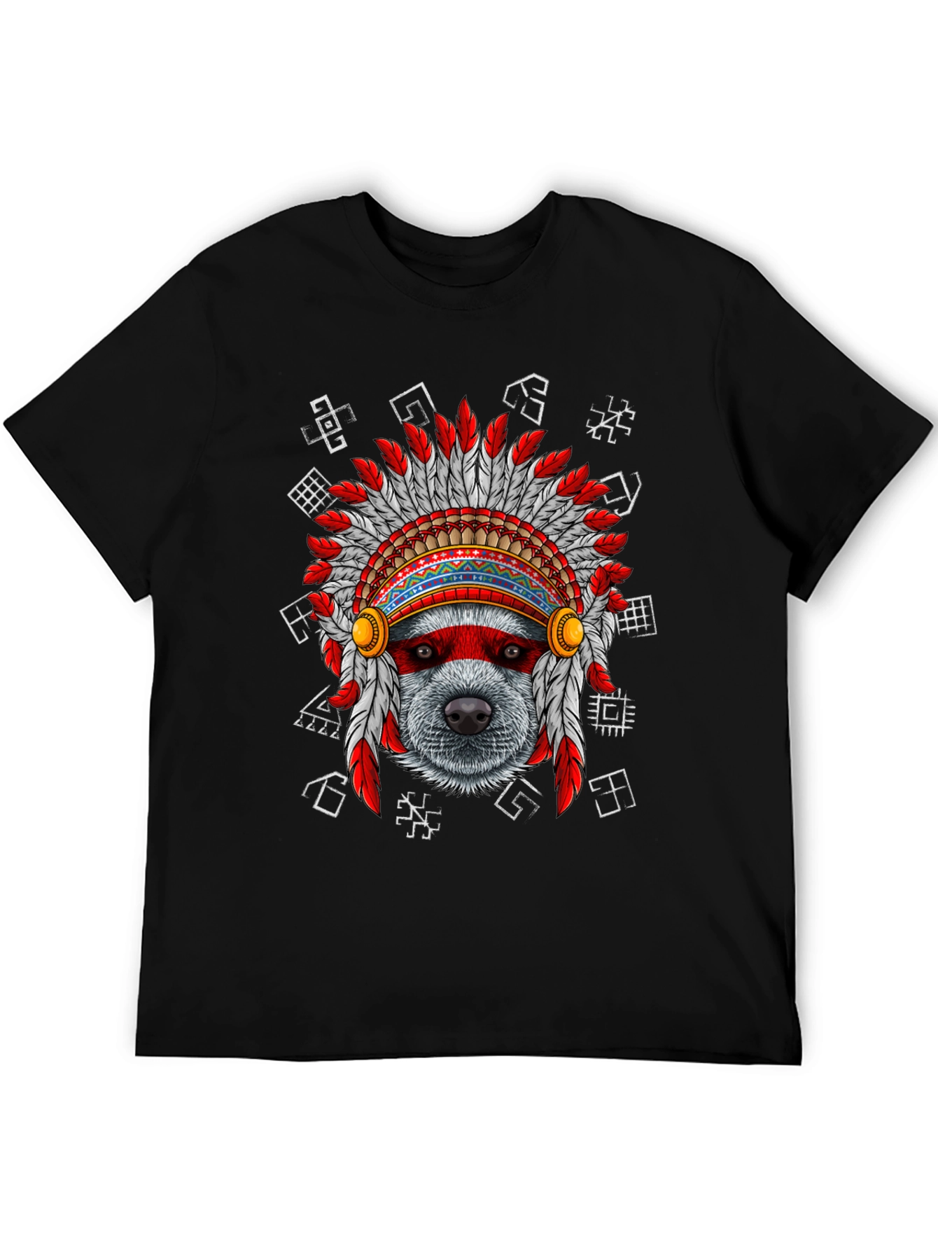 Native American Headdress Dog T-Shirt