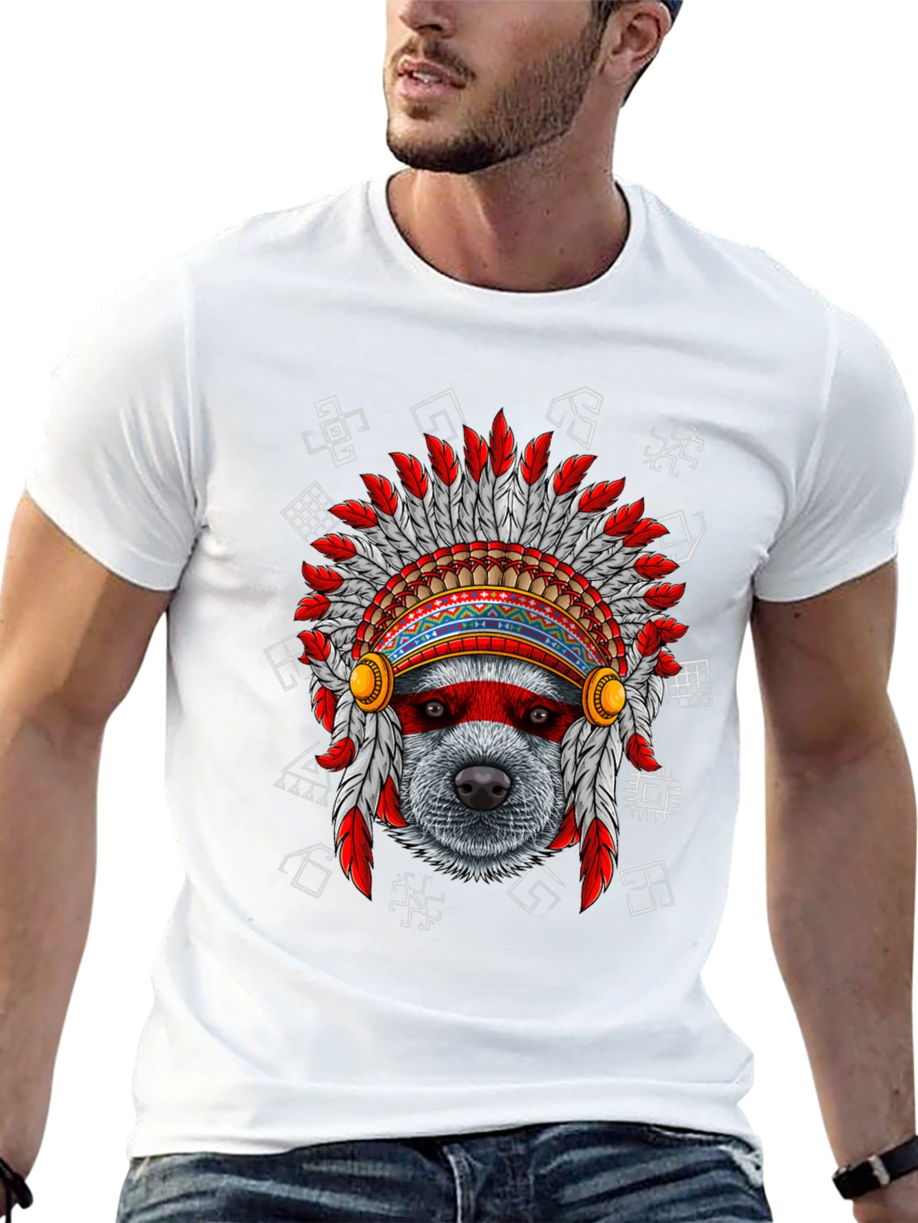 Native American Headdress Dog T-Shirt