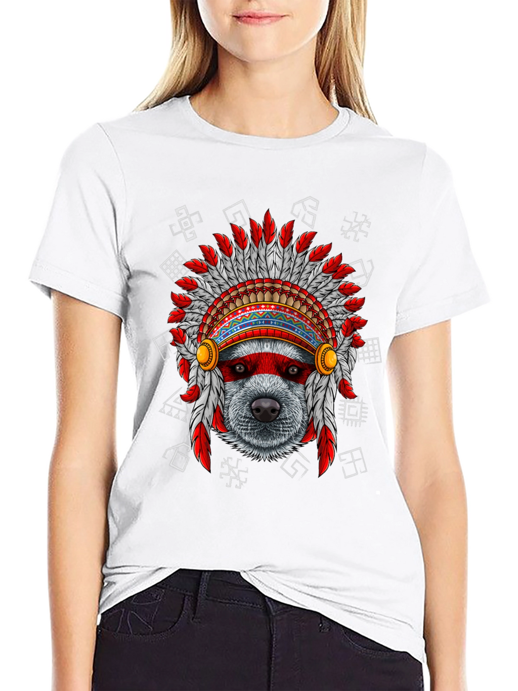 Native American Headdress Dog T-Shirt