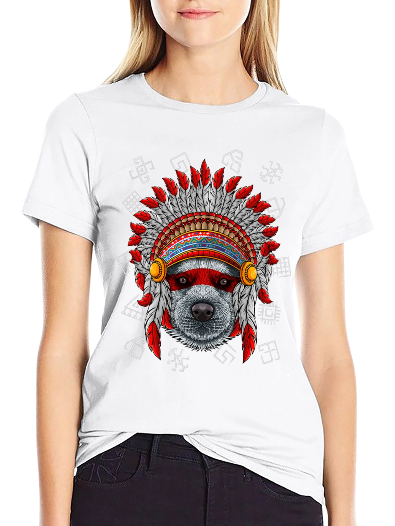 Native American Headdress Dog T-Shirt