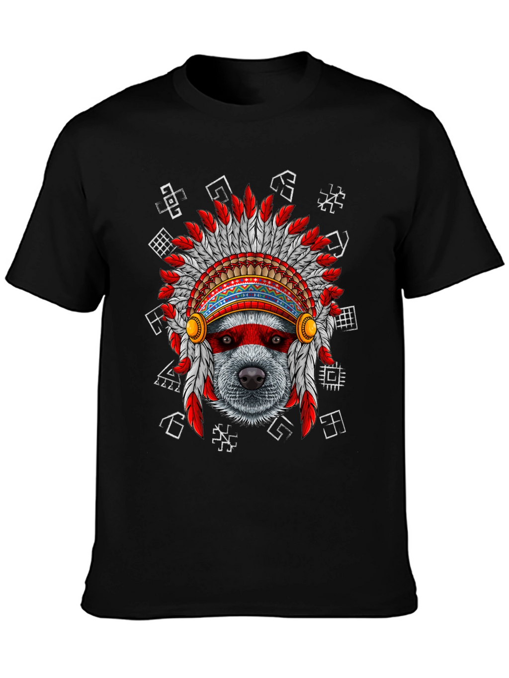 Native American Headdress Dog T-Shirt