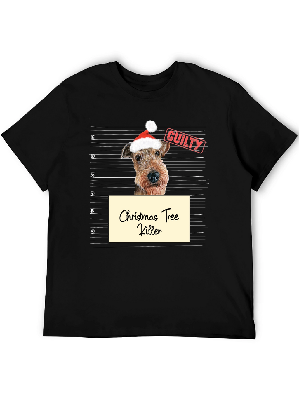 Christmas Tree Killer Dog Mugshot T-Shirt