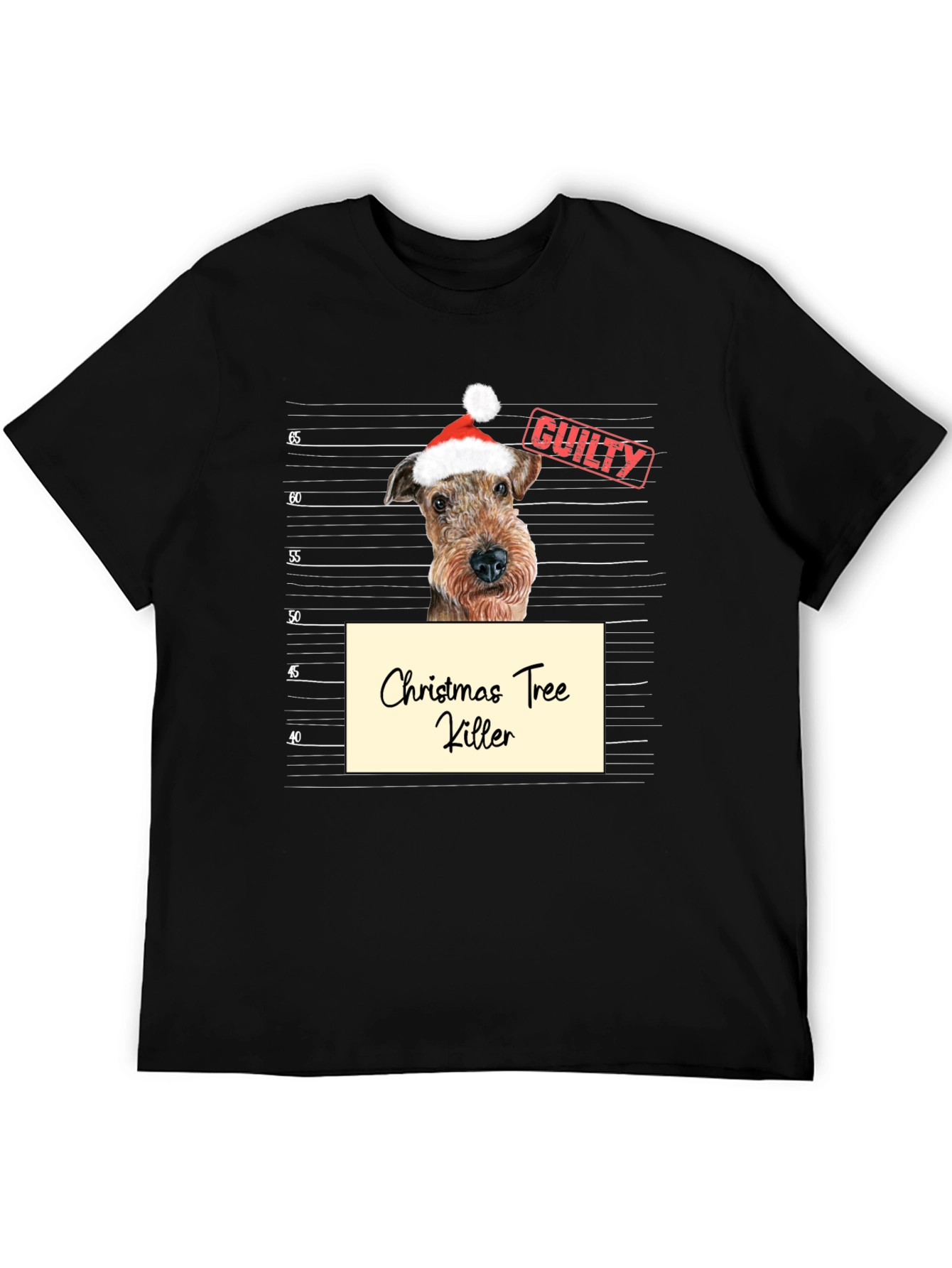 Christmas Tree Killer Dog Mugshot T-Shirt