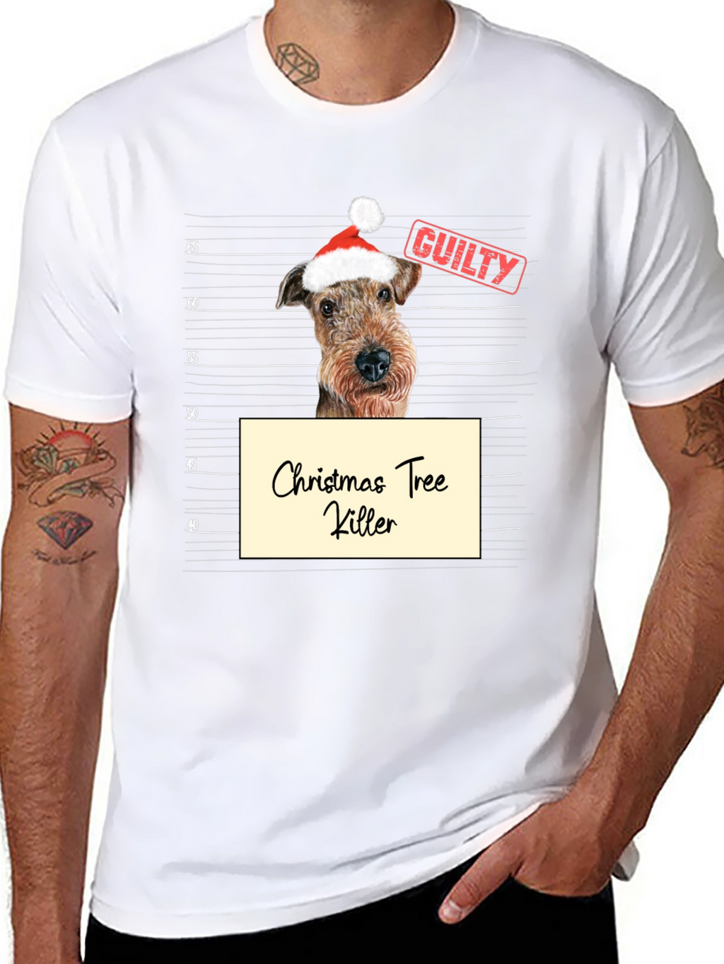 Christmas Tree Killer Dog Mugshot T-Shirt