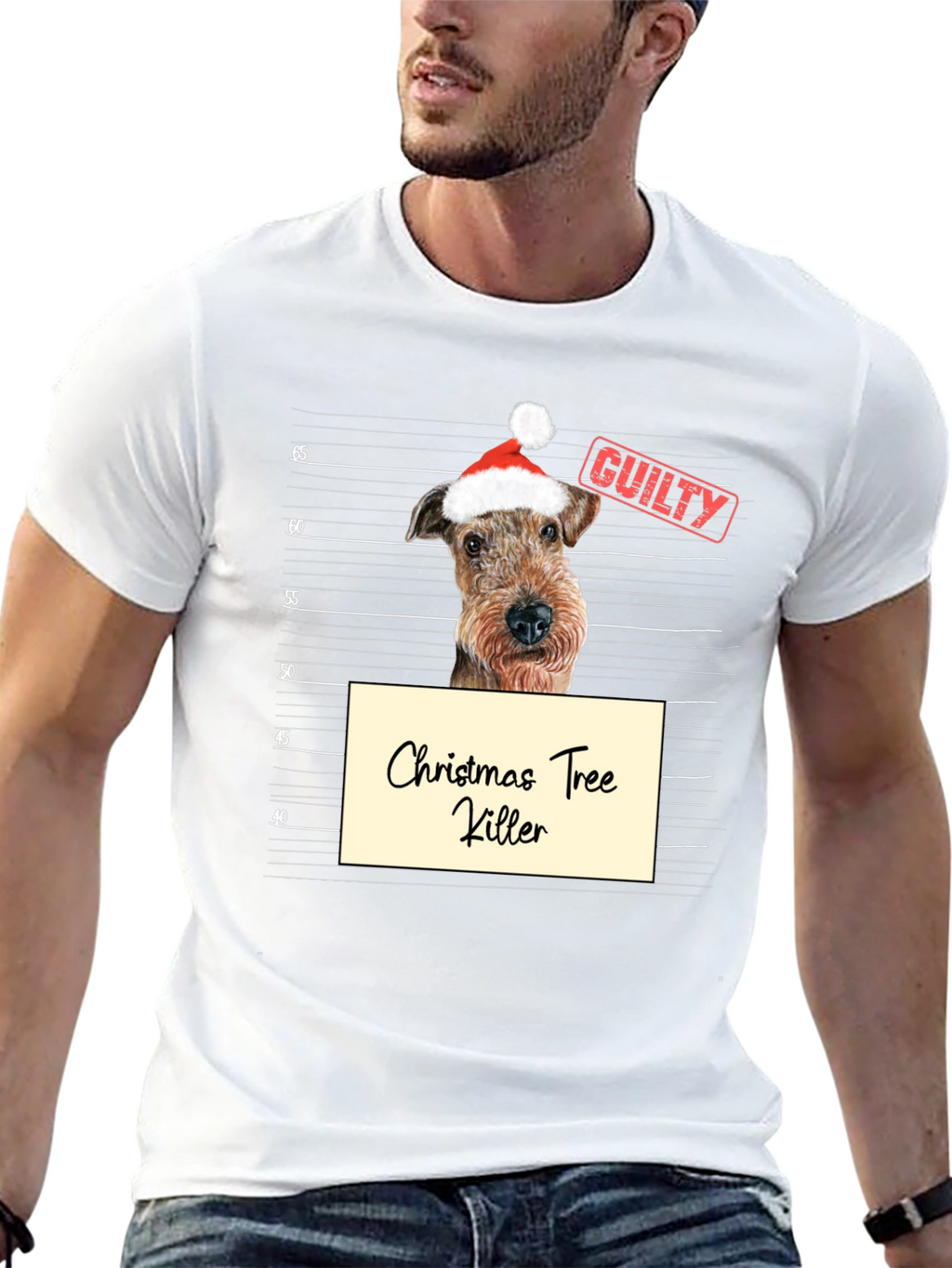 Christmas Tree Killer Dog Mugshot T-Shirt