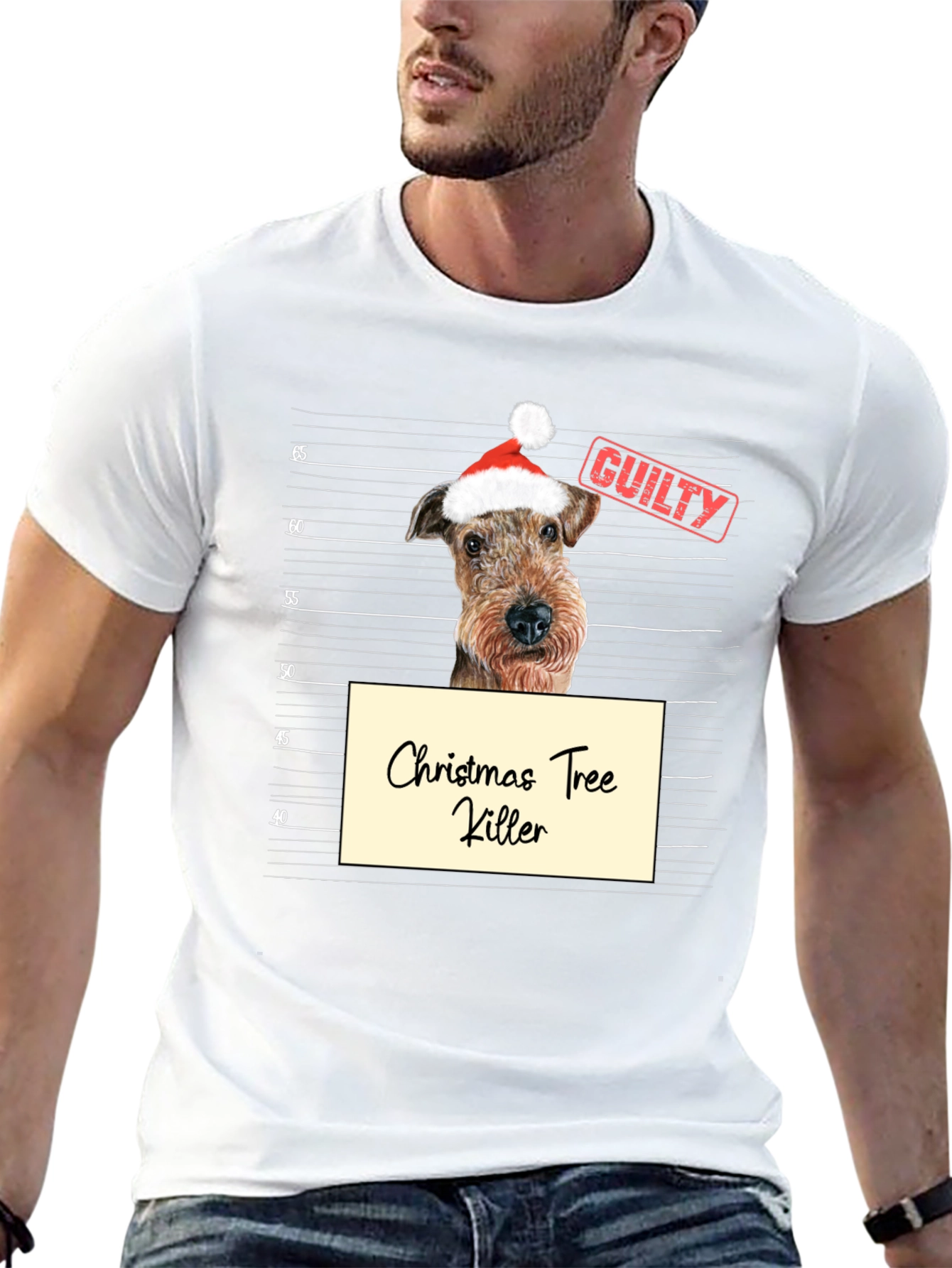 Christmas Tree Killer Dog Mugshot T-Shirt