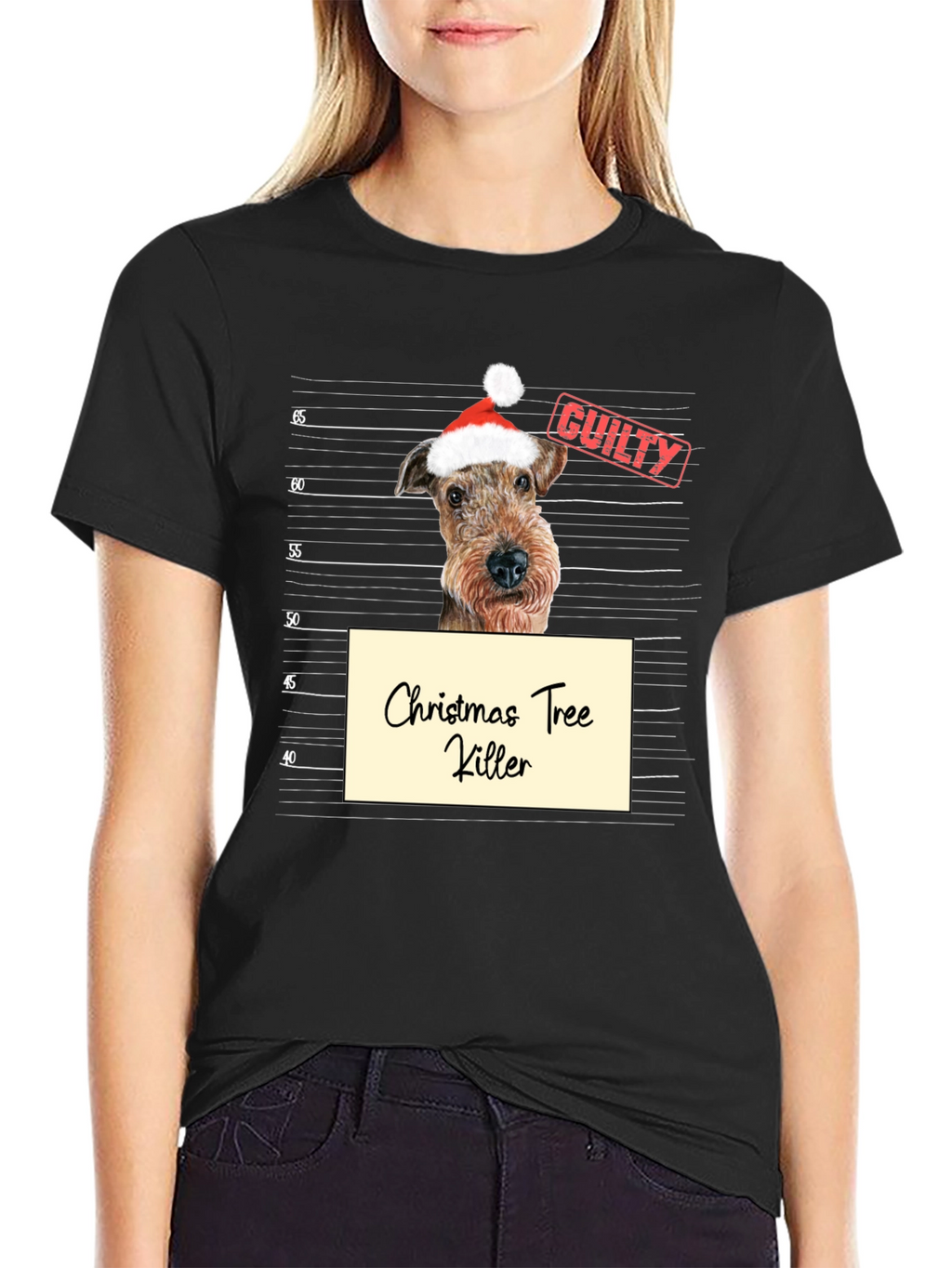 Christmas Tree Killer Dog Mugshot T-Shirt