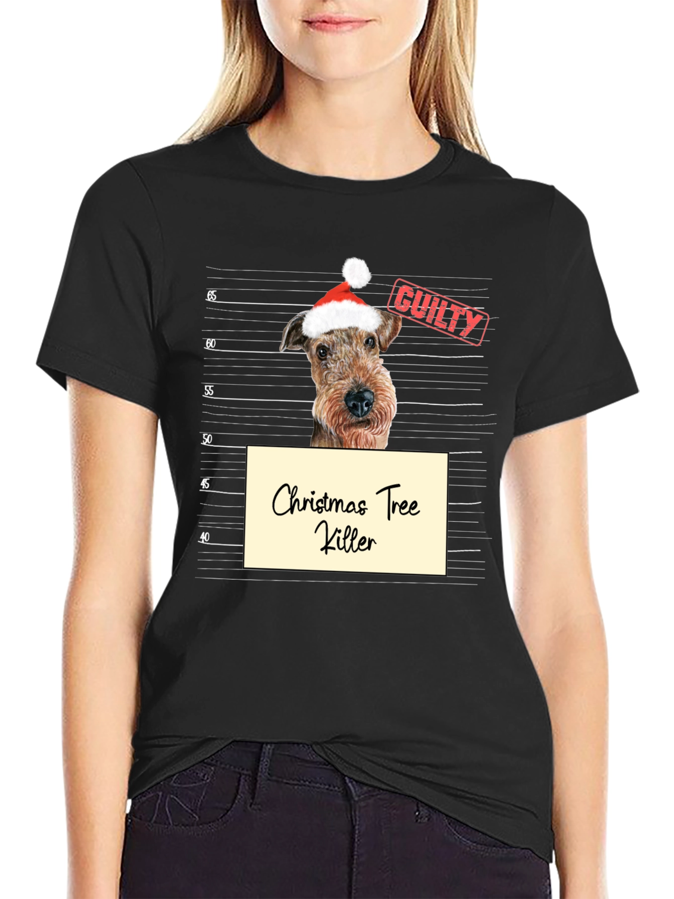 Christmas Tree Killer Dog Mugshot T-Shirt