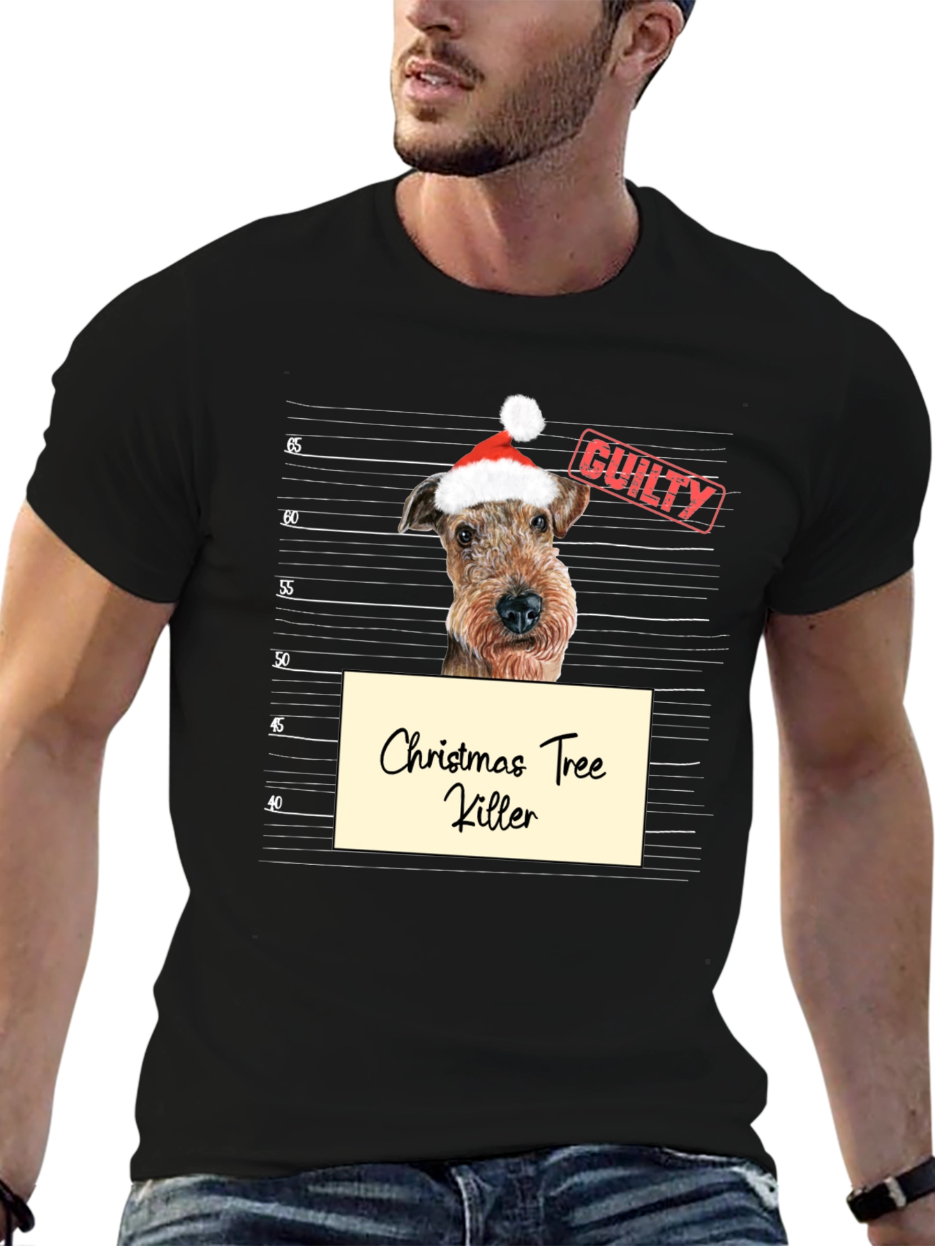 Christmas Tree Killer Dog Mugshot T-Shirt