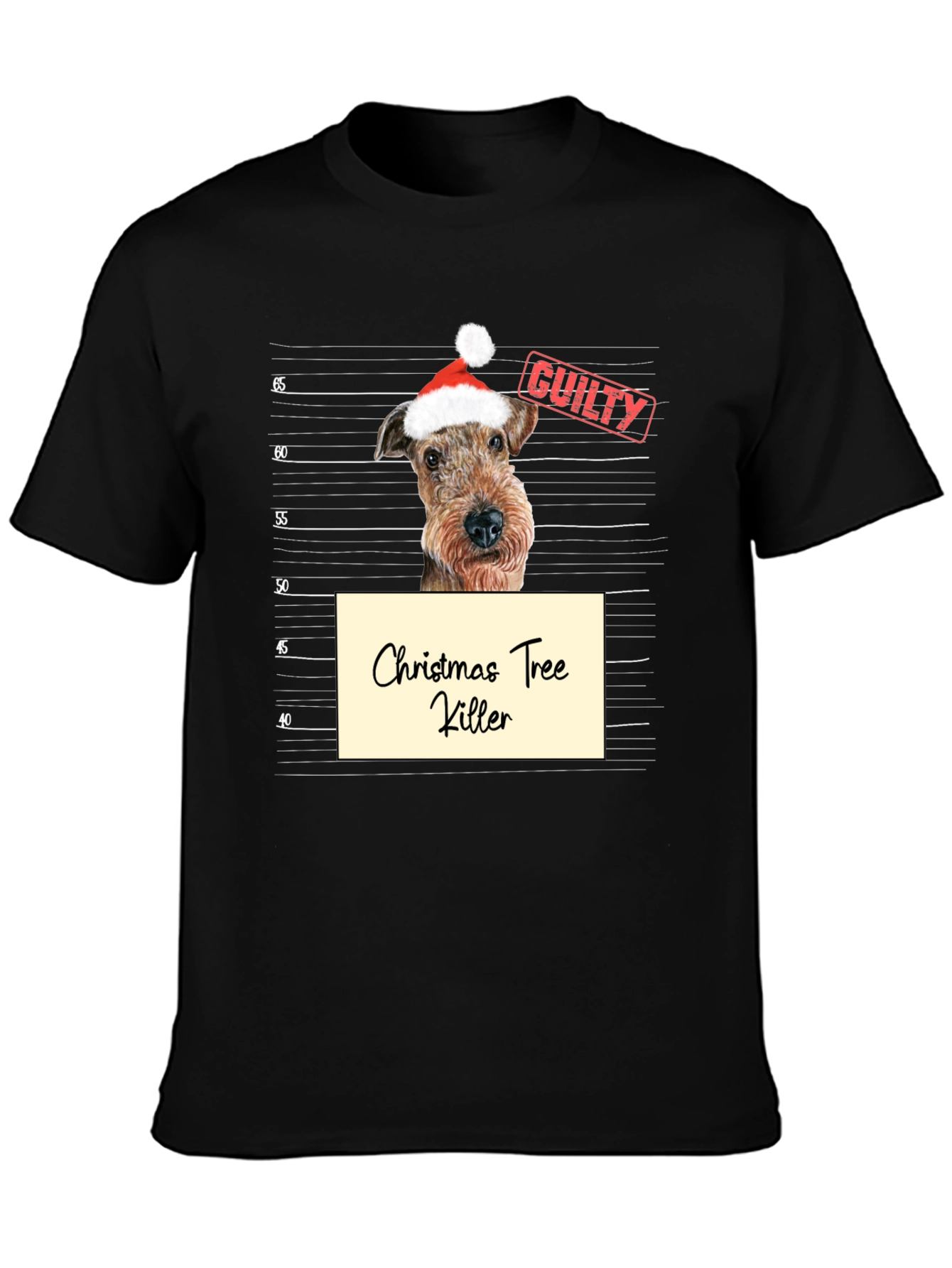 Christmas Tree Killer Dog Mugshot T-Shirt