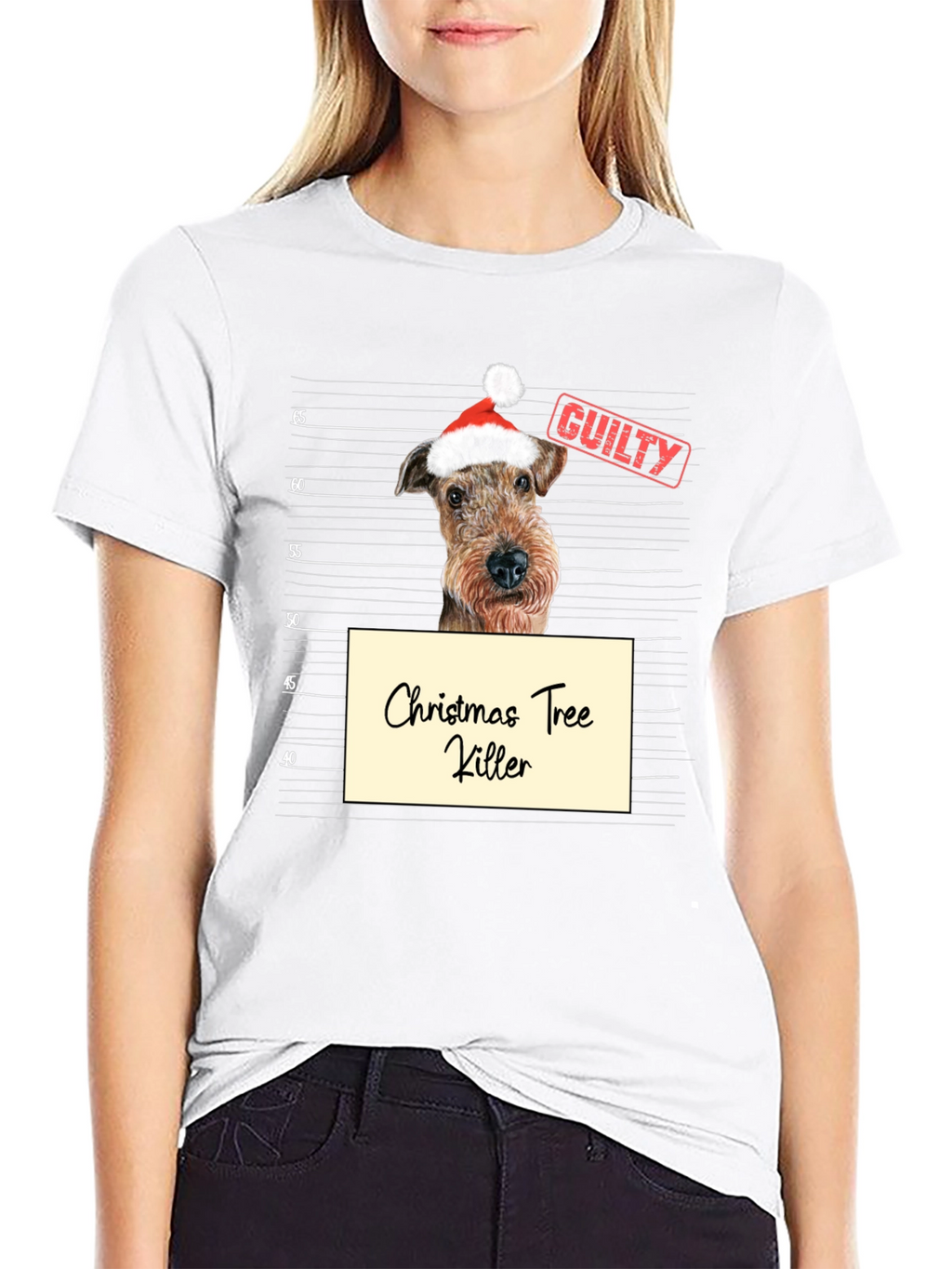 Christmas Tree Killer Dog Mugshot T-Shirt