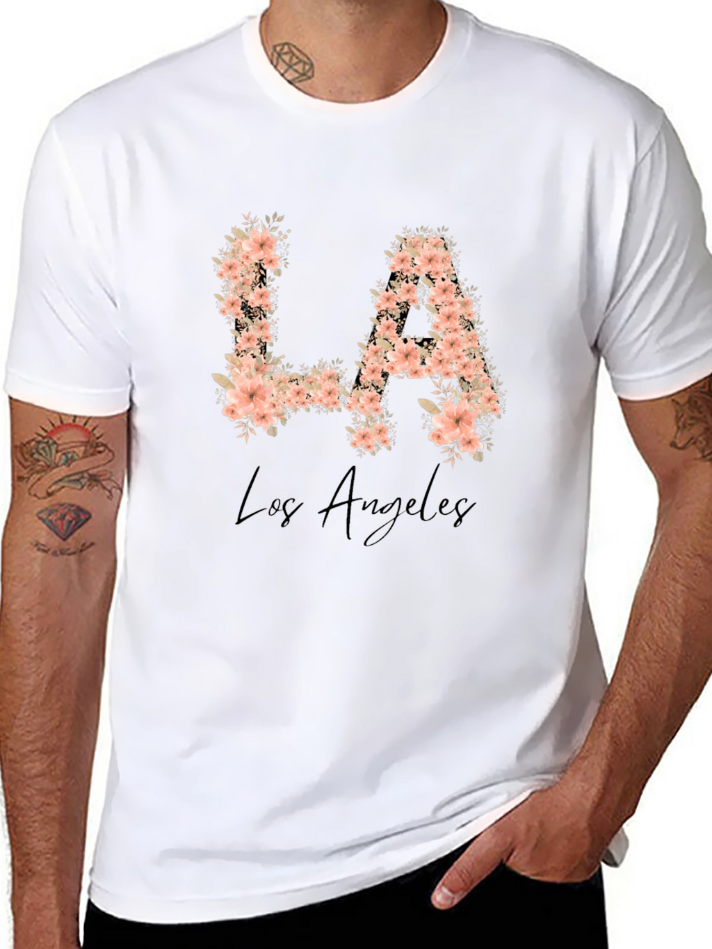 Floral LA Los Angeles Graphic T-Shirt
