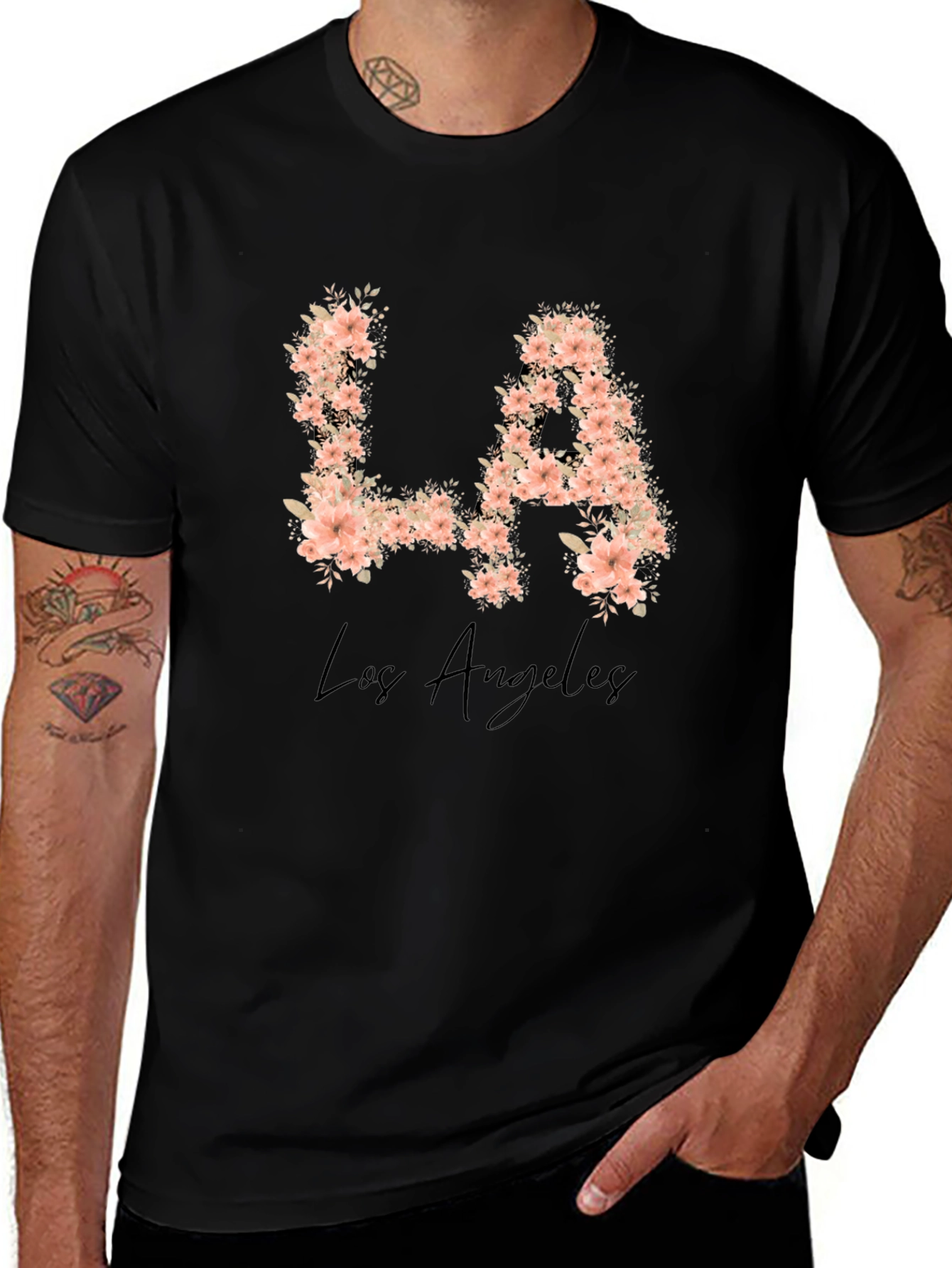 Floral LA Los Angeles Graphic T-Shirt