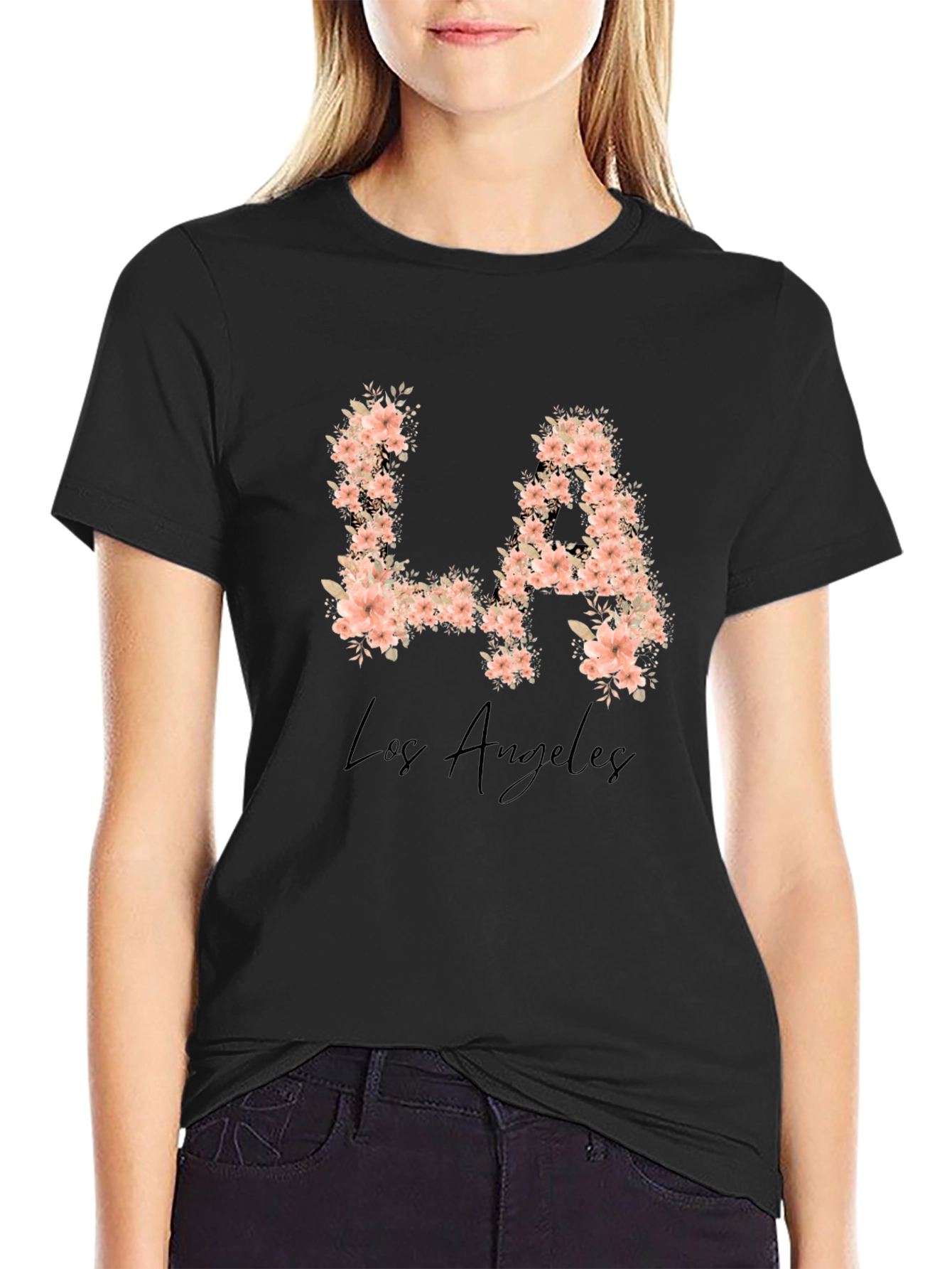 Floral LA Los Angeles Graphic T-Shirt