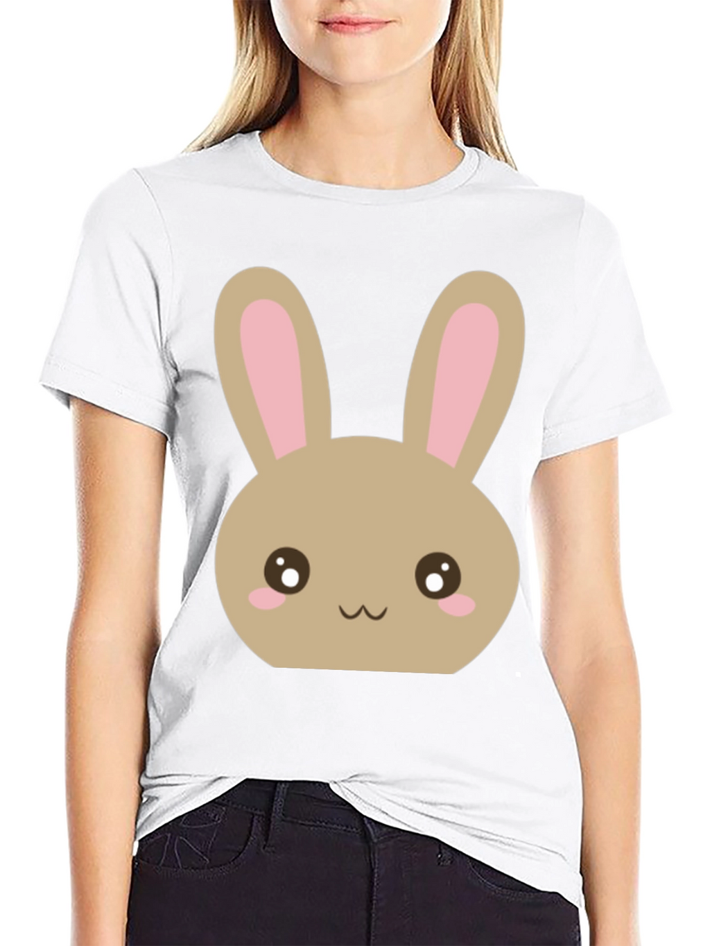 Cute Easter Bunny Black T-Shirt