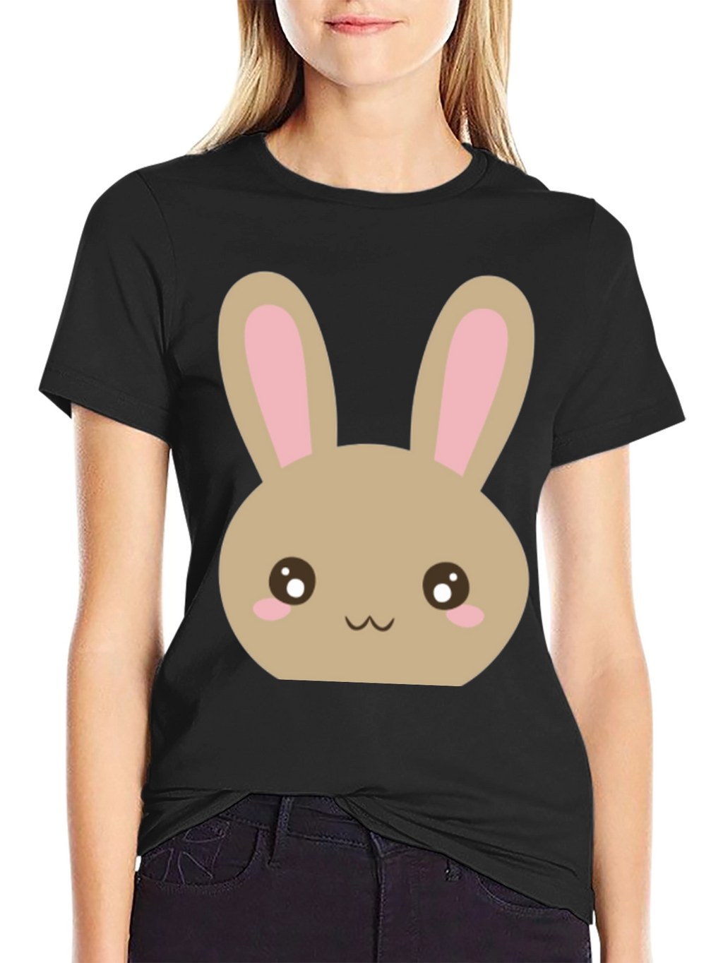 Cute Easter Bunny Black T-Shirt