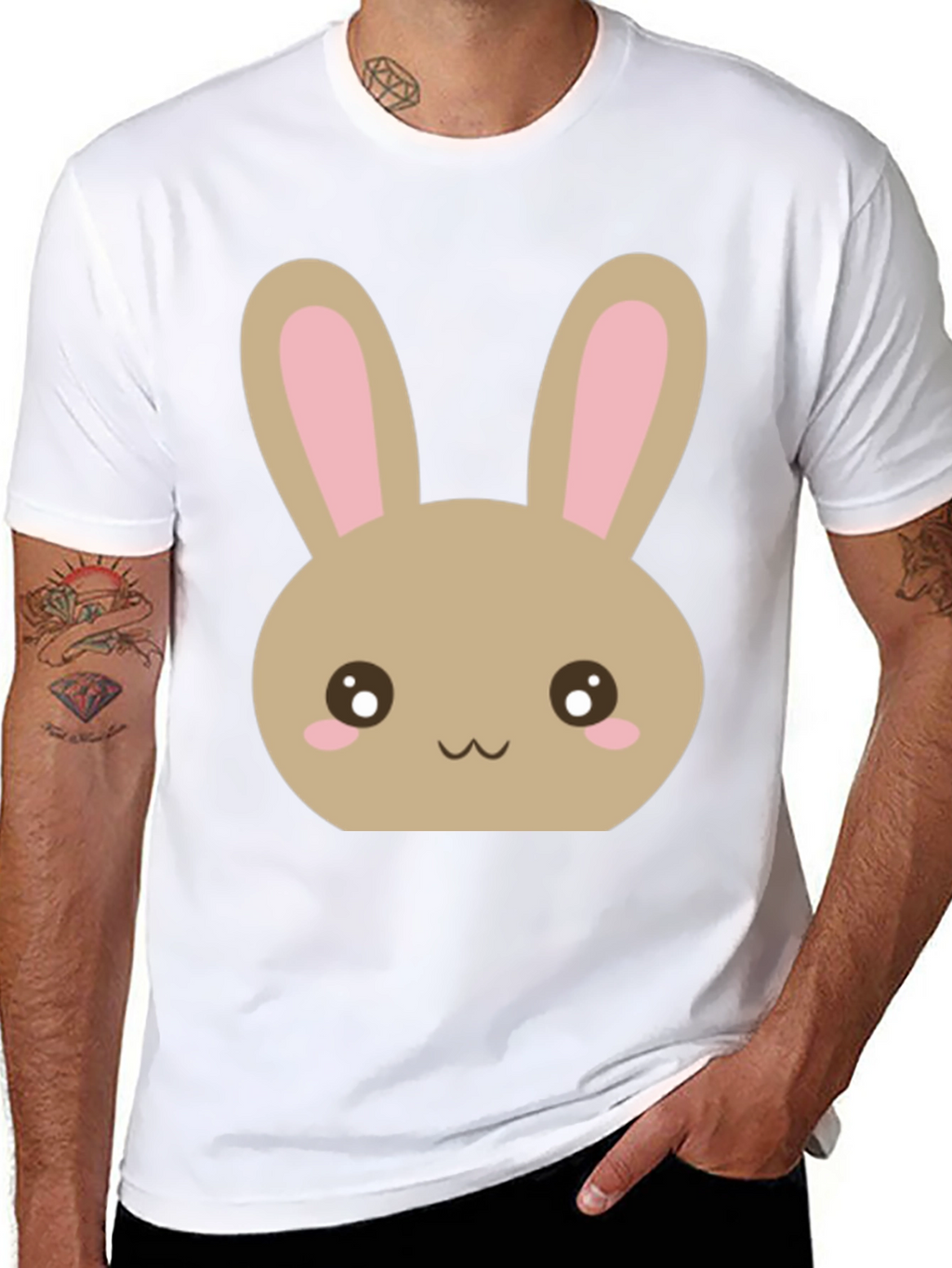 Cute Easter Bunny Black T-Shirt