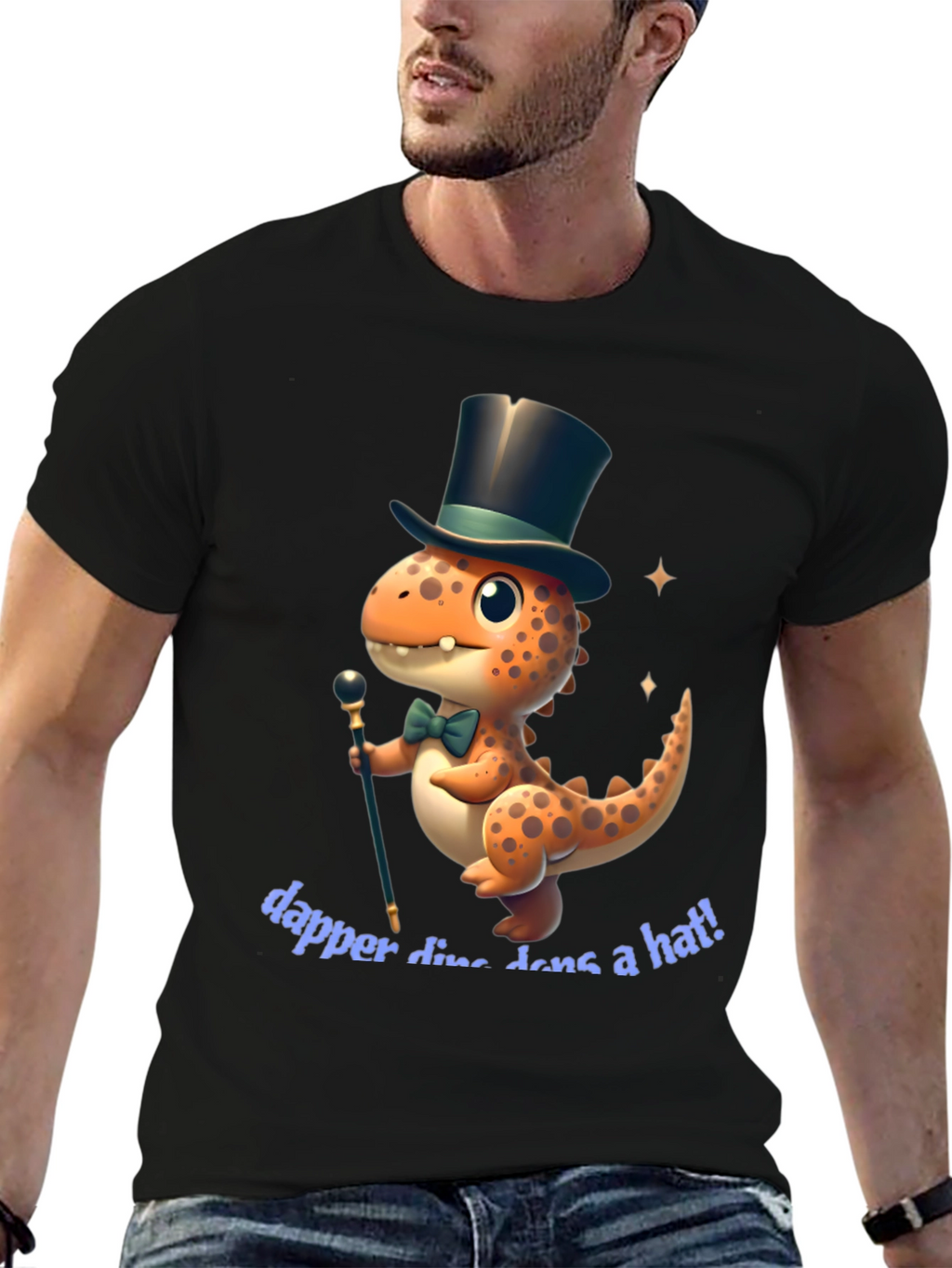 Dapper Dino T-Shirt - Dinosaur in a Hat