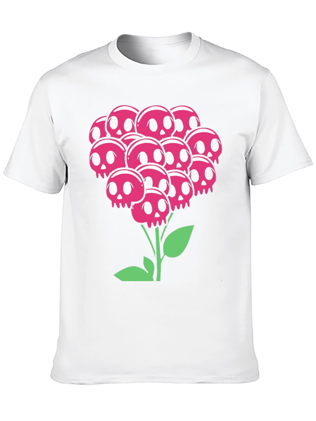 Skull Bouquet T-Shirt - Floral Goth Style