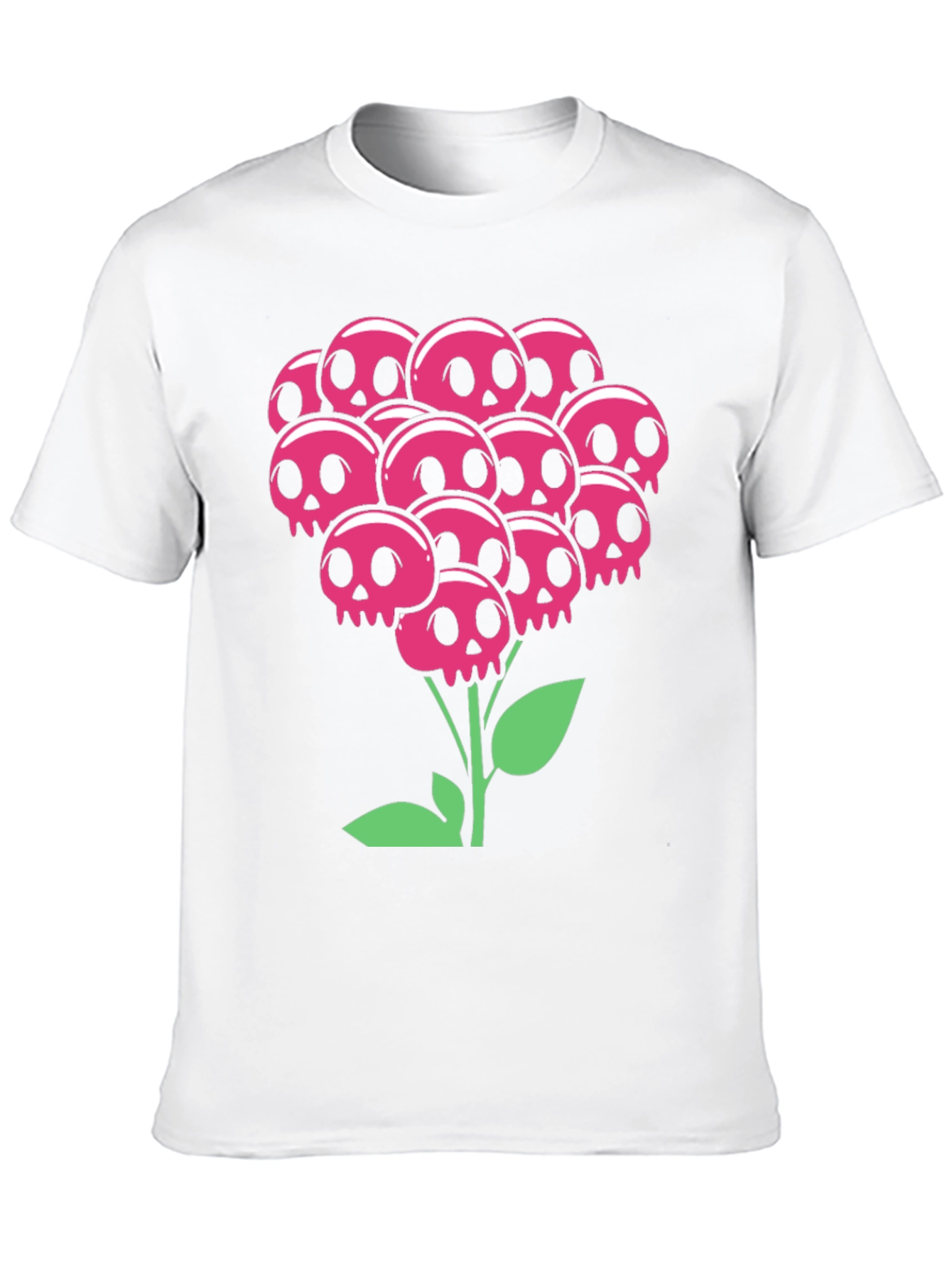 Skull Bouquet T-Shirt - Floral Goth Style