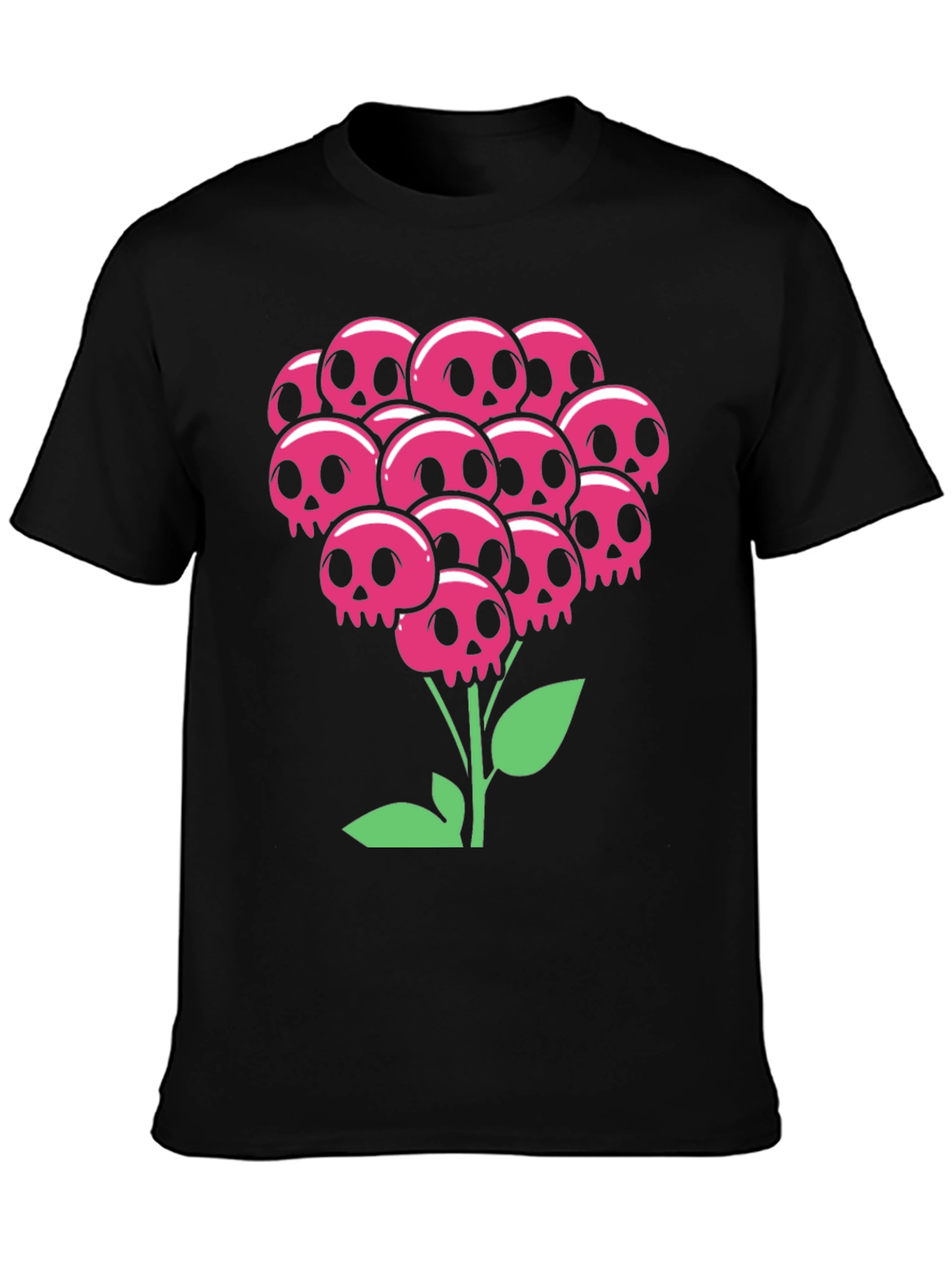 Skull Bouquet T-Shirt - Floral Goth Style
