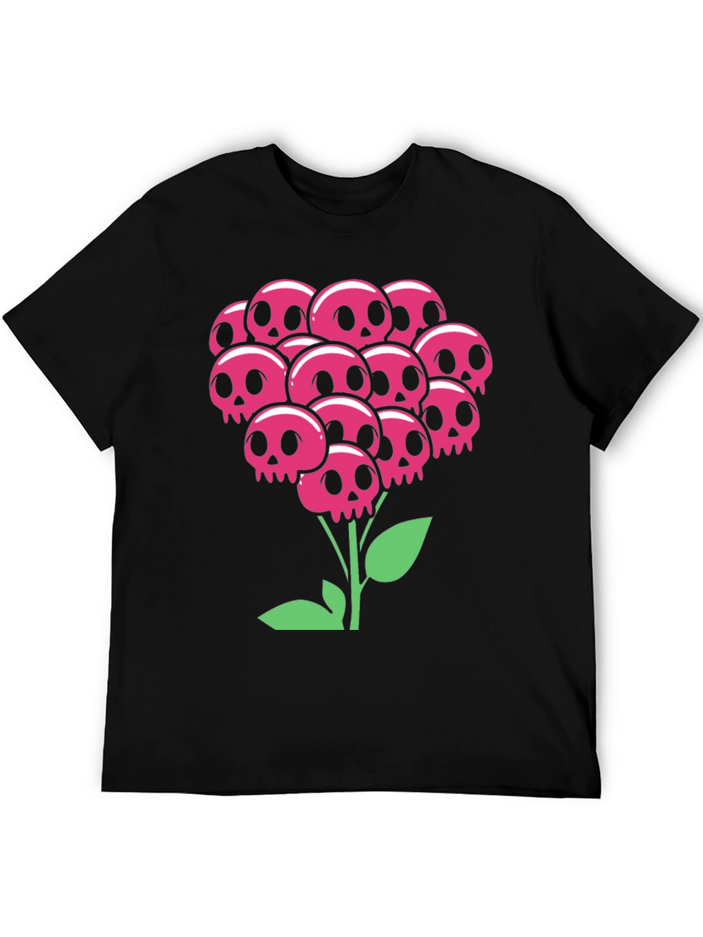 Skull Bouquet T-Shirt - Floral Goth Style