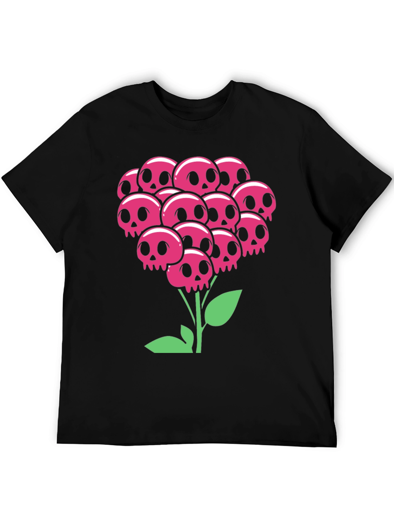 Skull Bouquet T-Shirt - Floral Goth Style