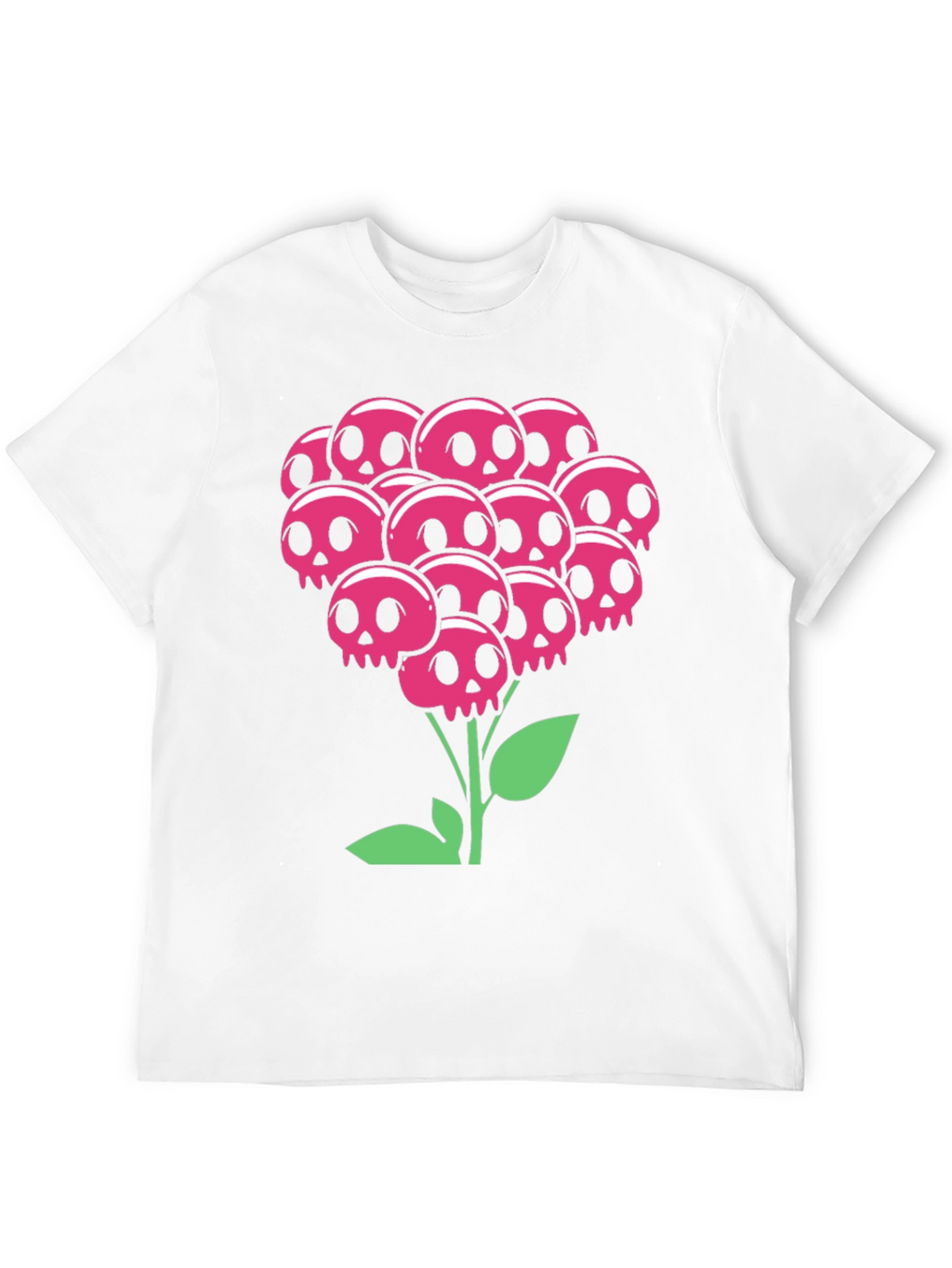 Skull Bouquet T-Shirt - Floral Goth Style