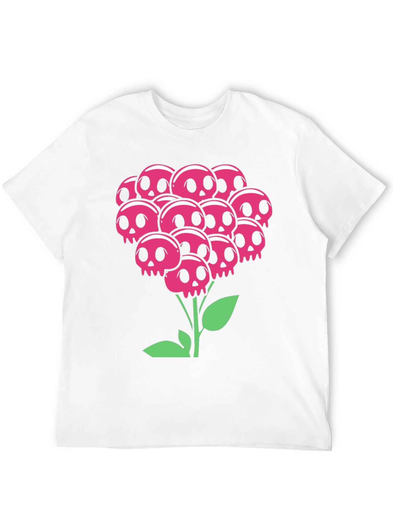 Skull Bouquet T-Shirt - Floral Goth Style