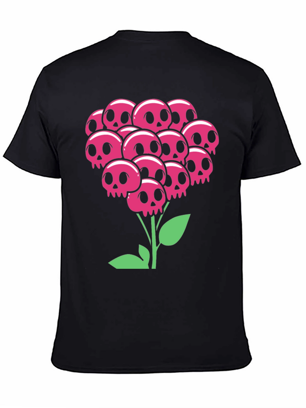 Skull Bouquet T-Shirt - Floral Goth Style