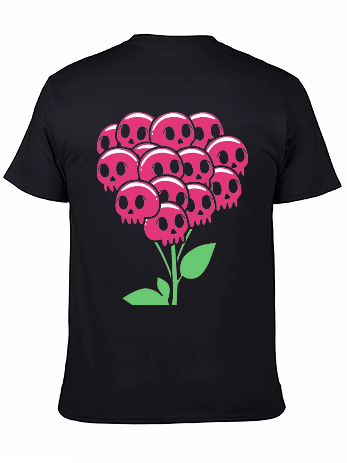Skull Bouquet T-Shirt - Floral Goth Style